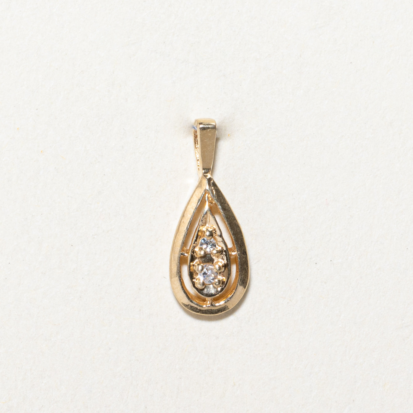 Diamond Pear Shaped Drop Pendant | 0.03ctw