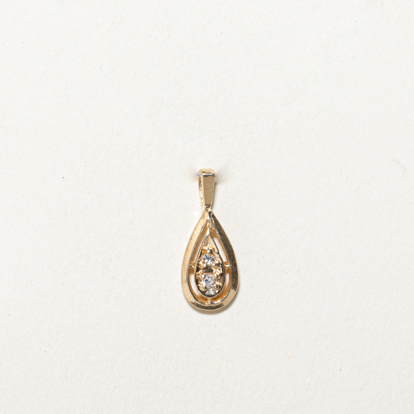 Diamond Pear Shaped Drop Pendant | 0.03ctw