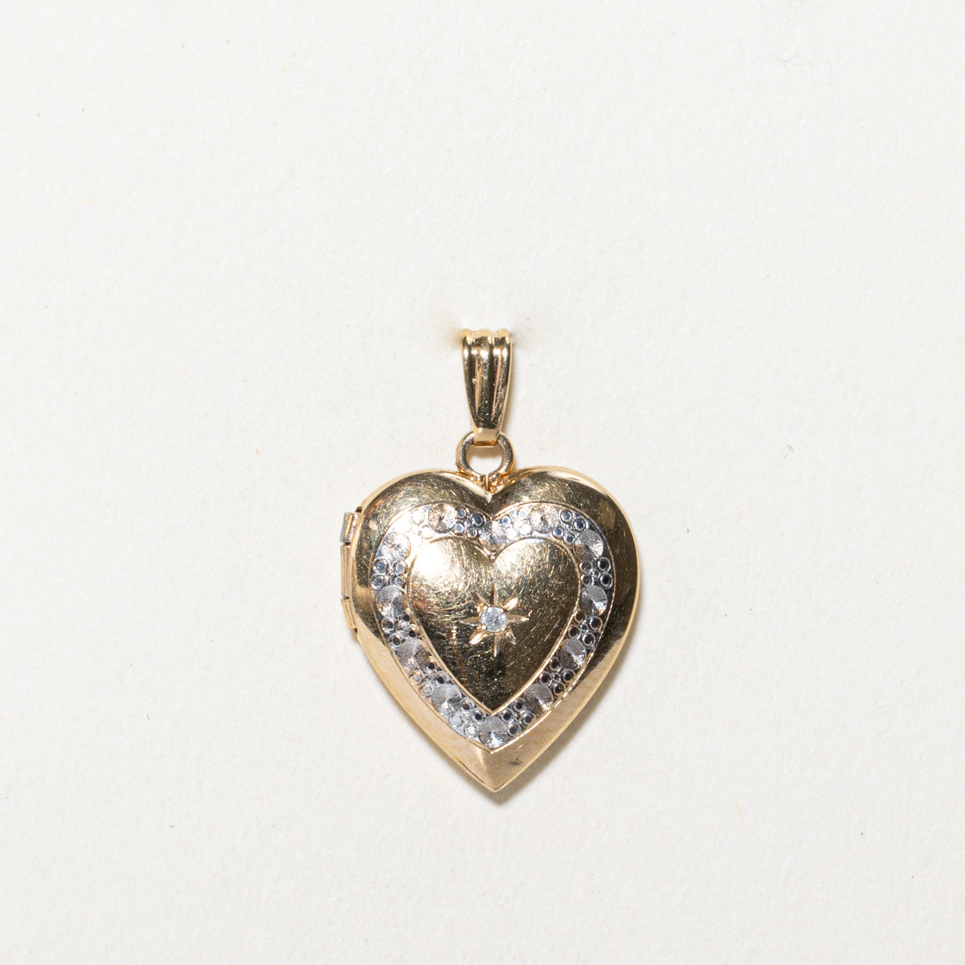 Star Set Diamond Heart Locket | 0.01ct
