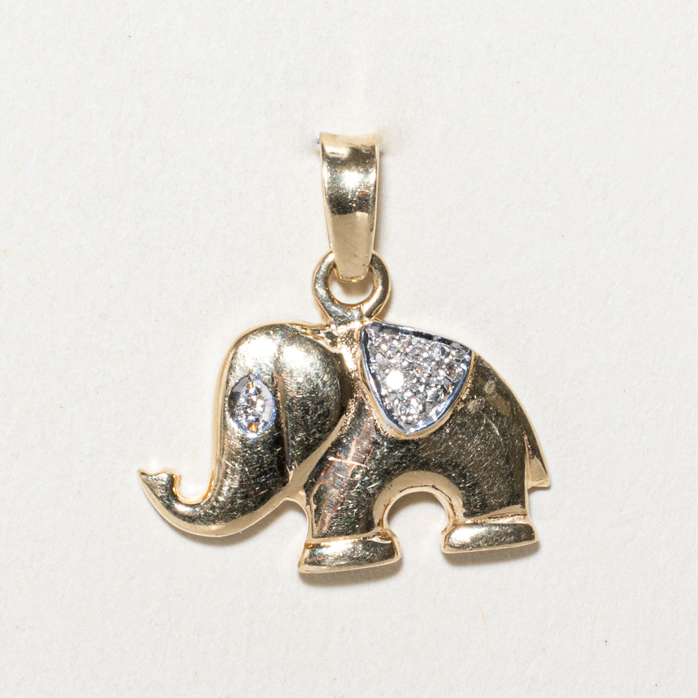 Diamond Elpehant Pendant | 0.07ctw