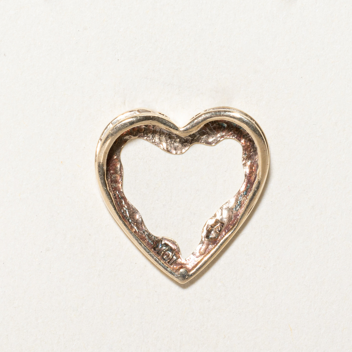10k Yellow Gold Hollow Heart Pendant