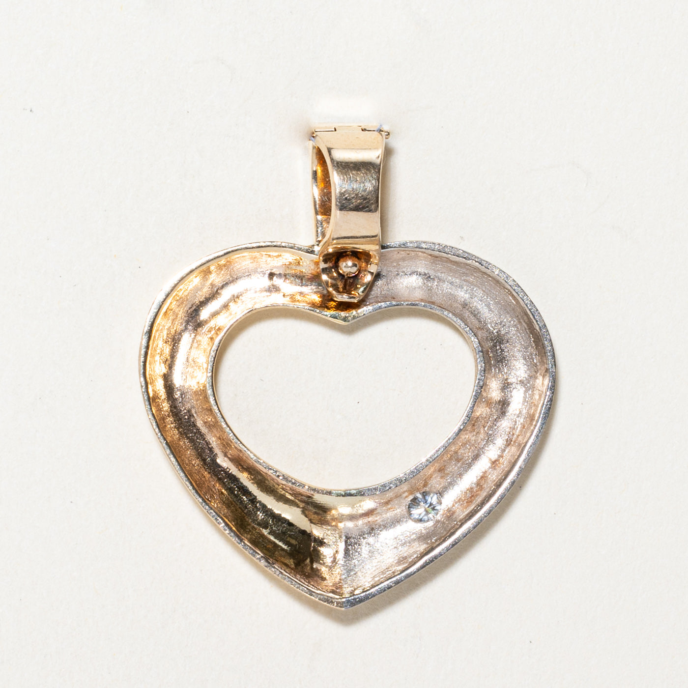 Two Tone Gold Diamond Heart Pendant | 0.26ctw