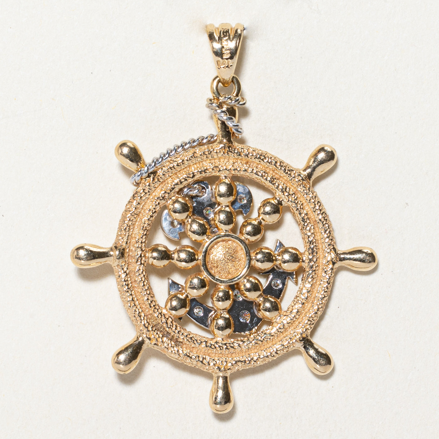 Diamond Anchor & Helm Pendant | 0.36ctw