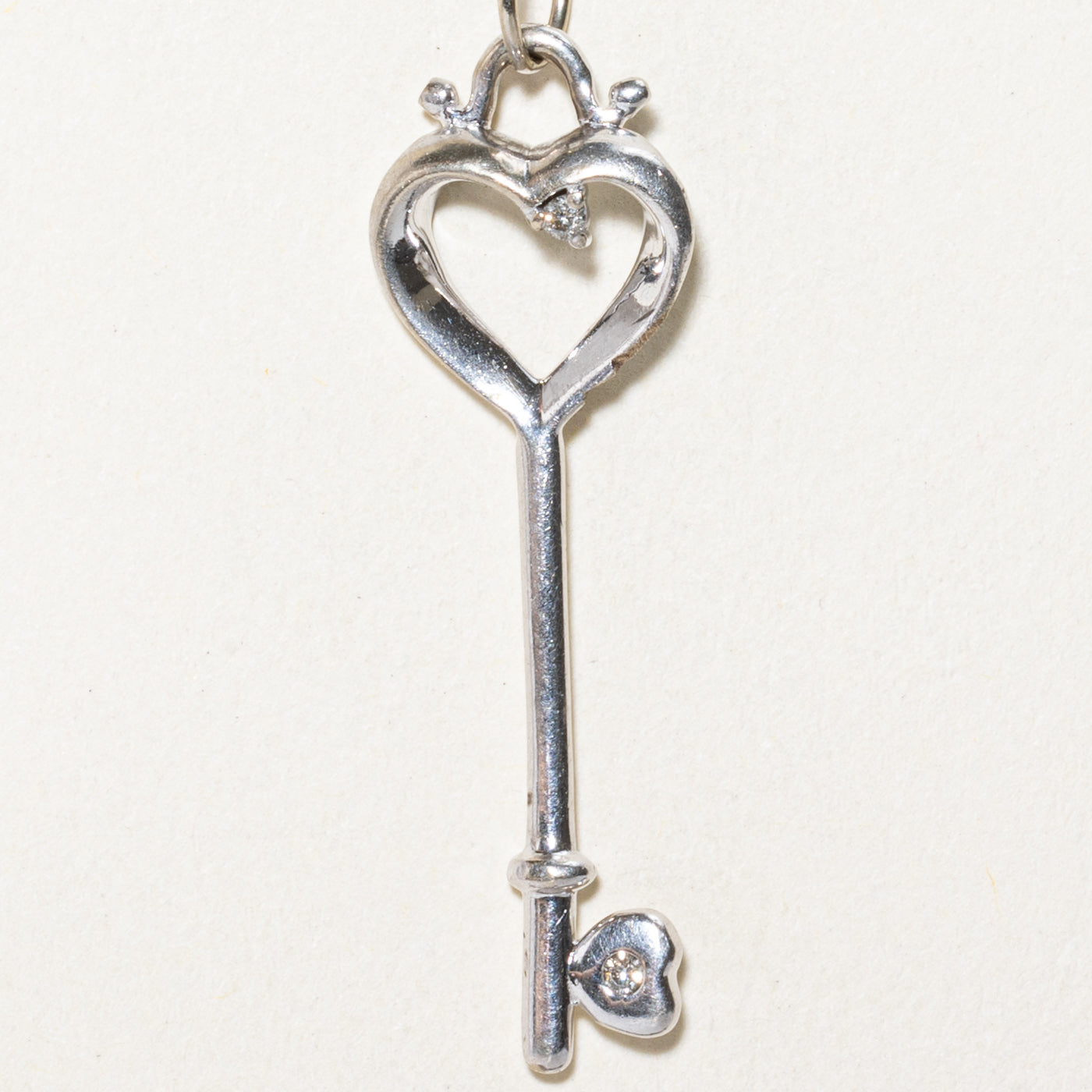 Diamond Heart Key Pendant | 0.02ctw