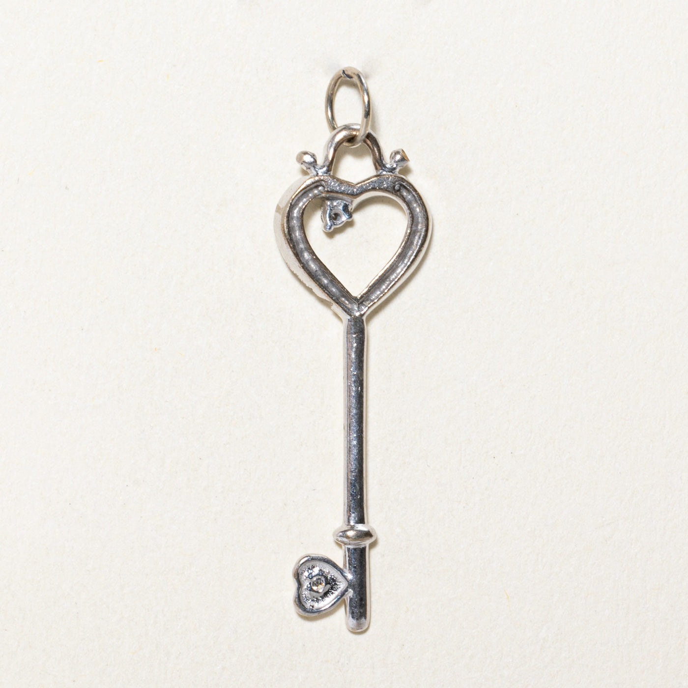 Diamond Heart Key Pendant | 0.02ctw