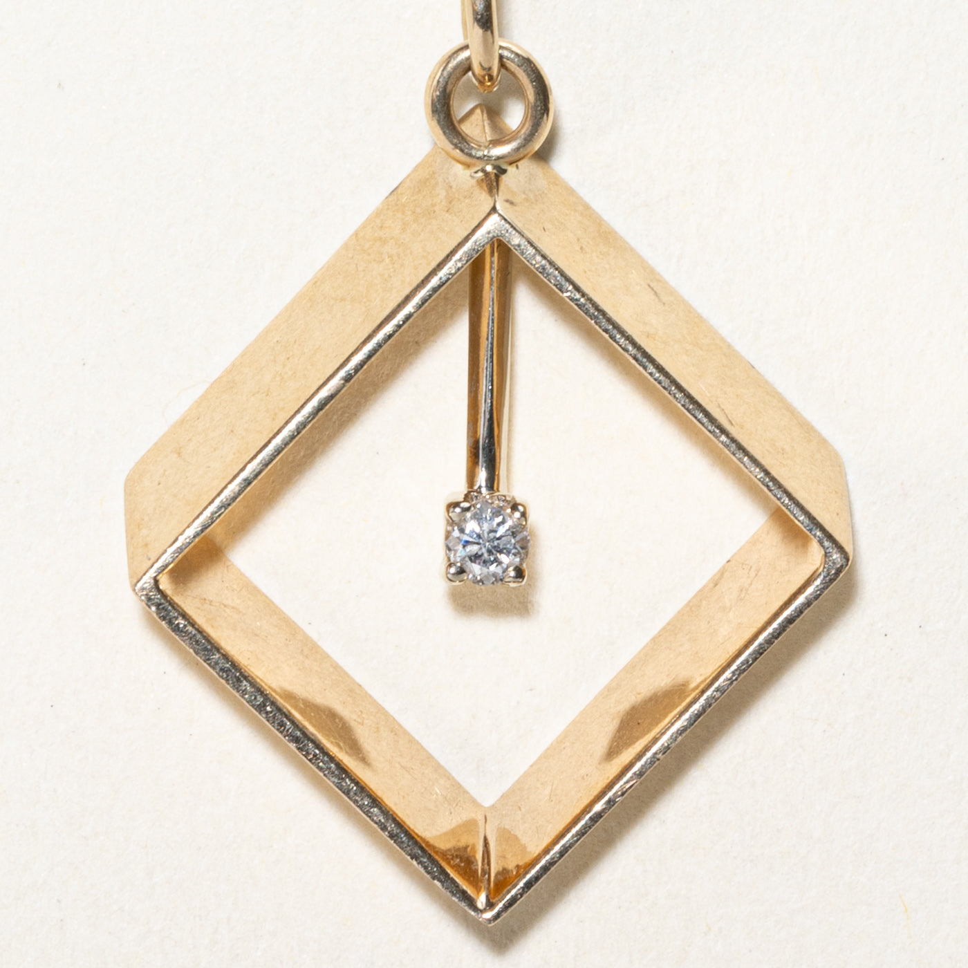 Dangling Diamond Cube Pendant | 0.09ct