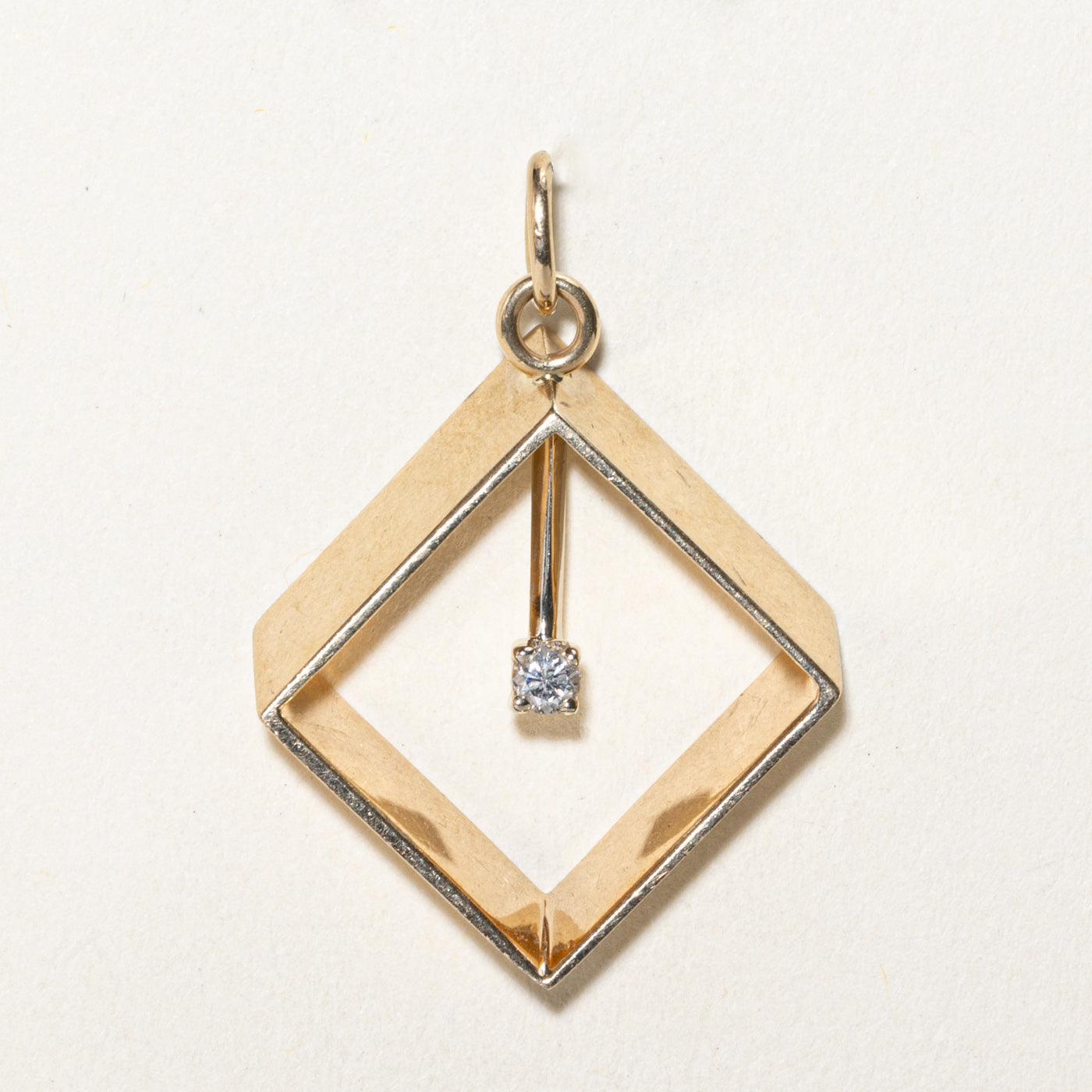 Dangling Diamond Cube Pendant | 0.09ct