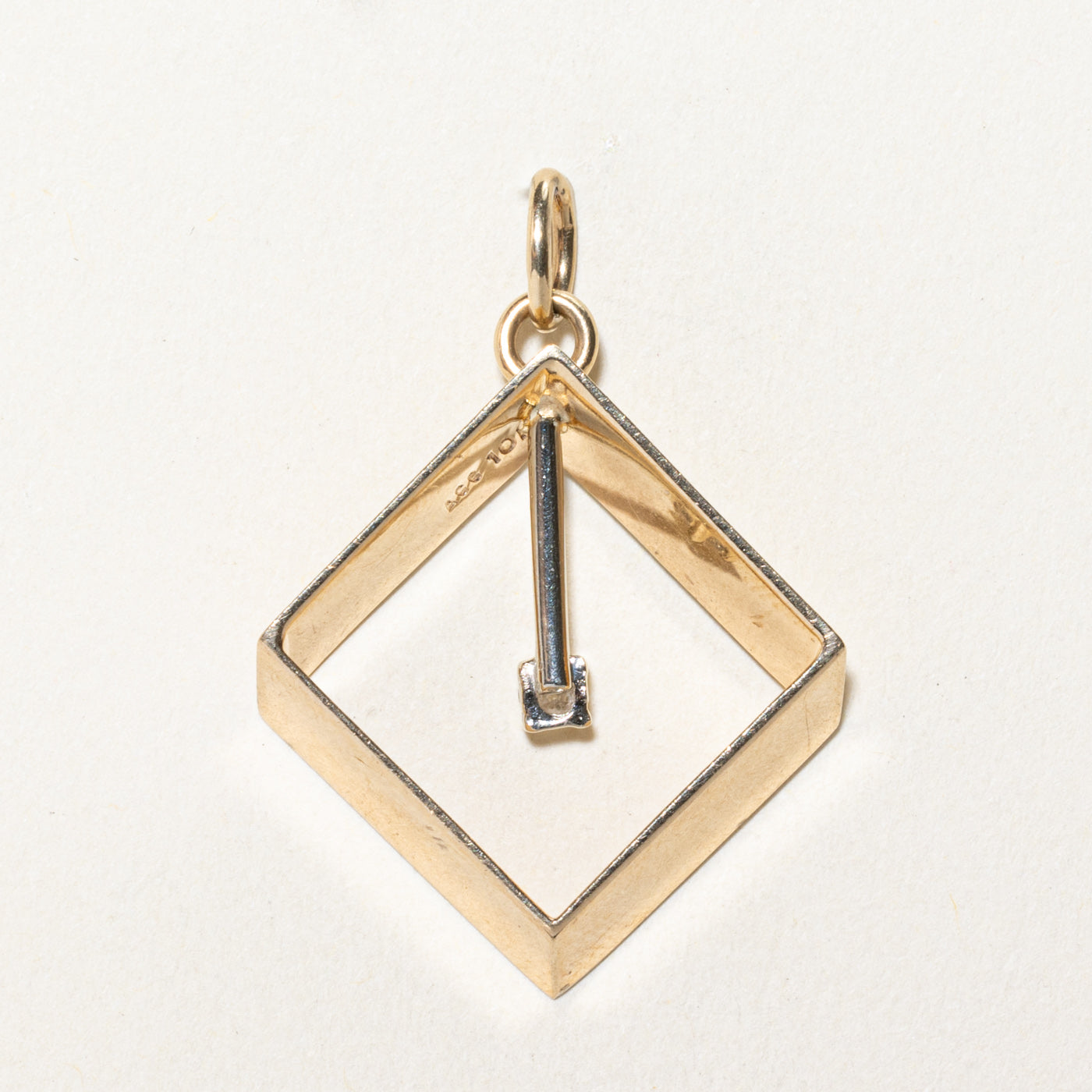 Dangling Diamond Cube Pendant | 0.09ct