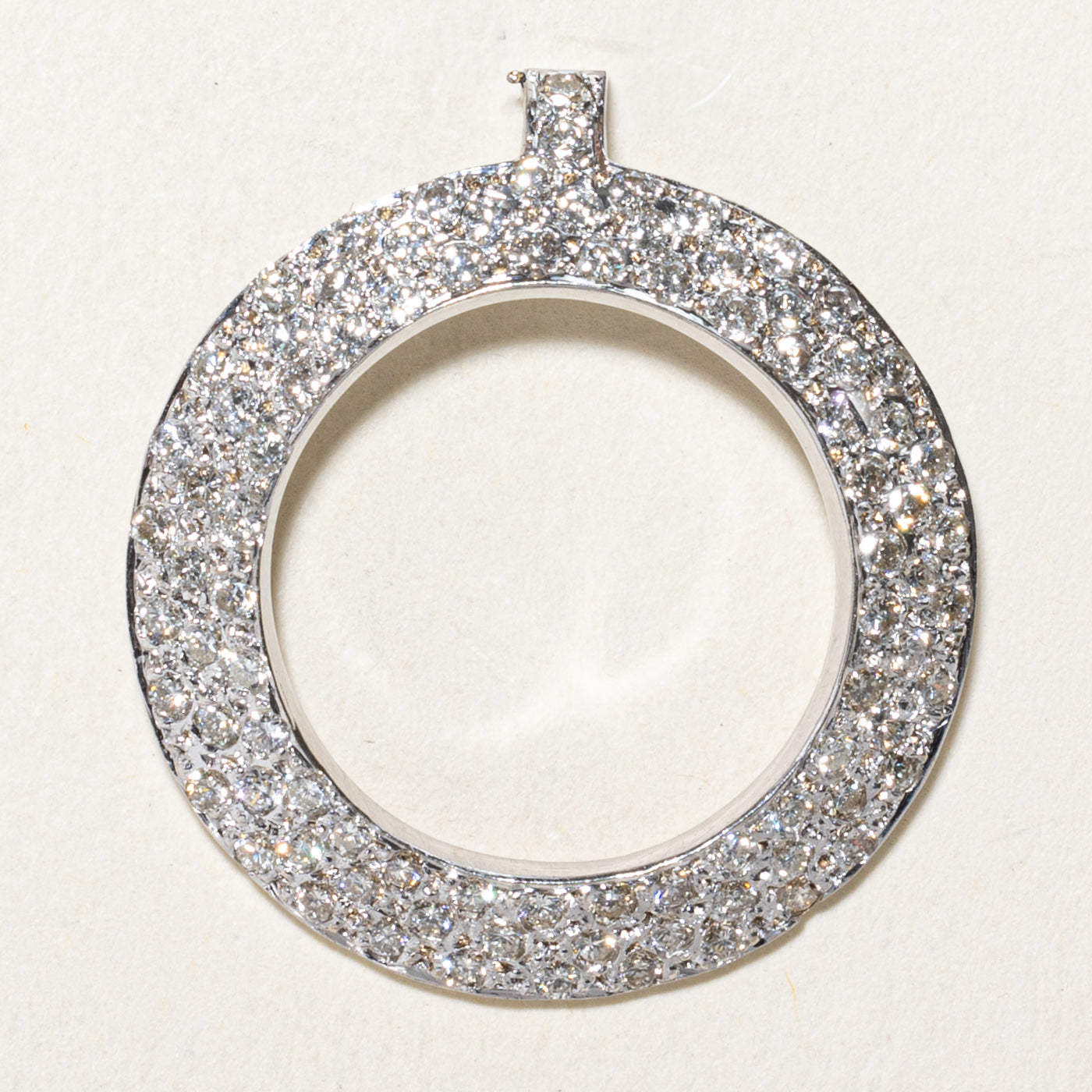 Pavé Set Diamond Circle Pendant | 1.25ctw
