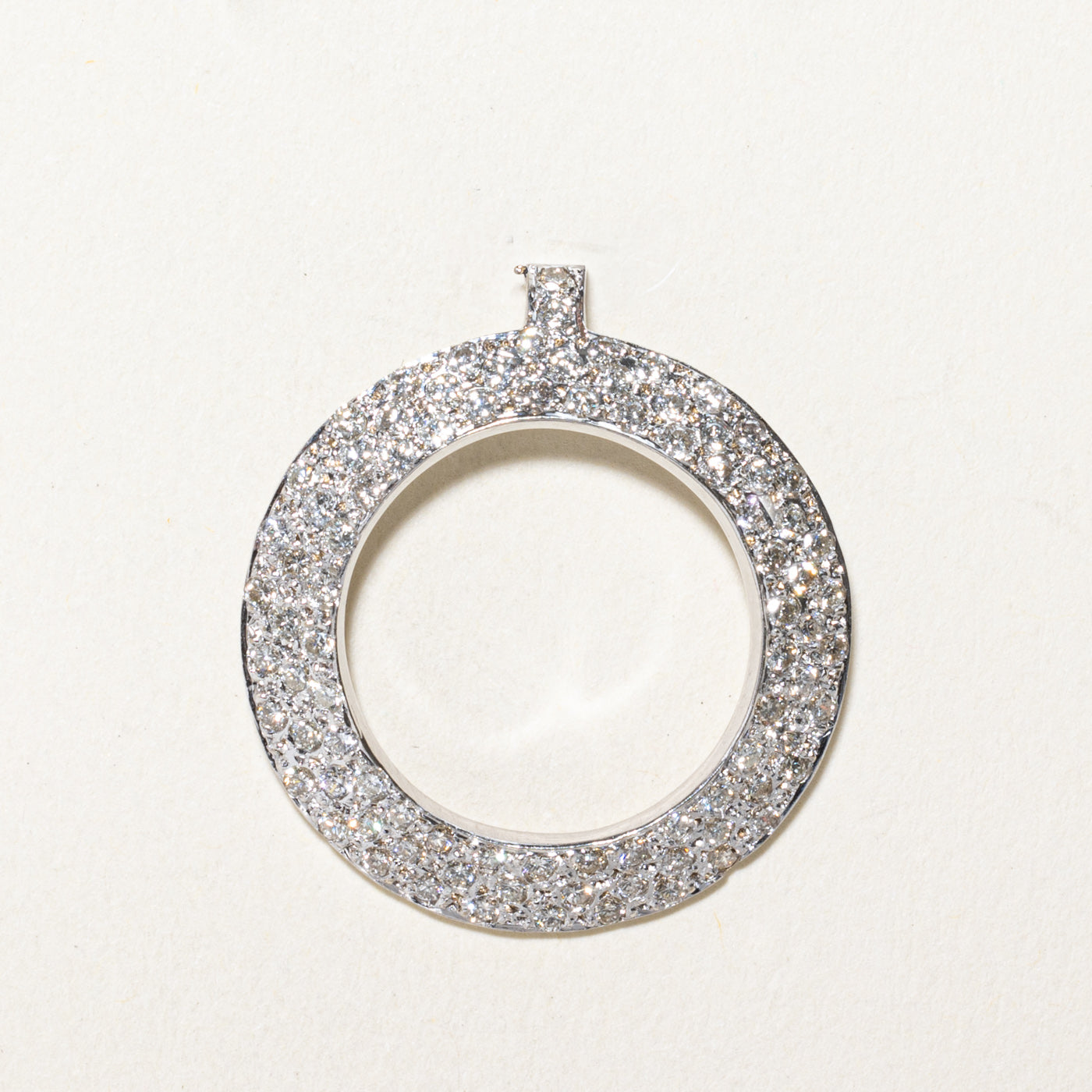 Pavé Set Diamond Circle Pendant | 1.25ctw