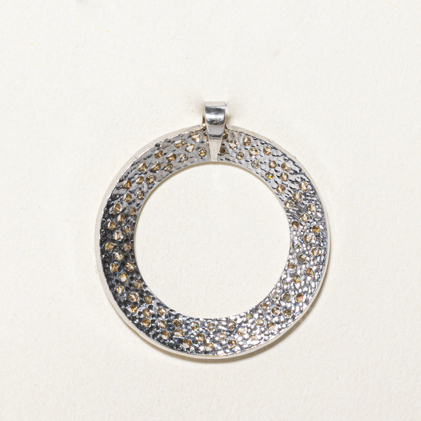 Pavé Set Diamond Circle Pendant | 1.25ctw
