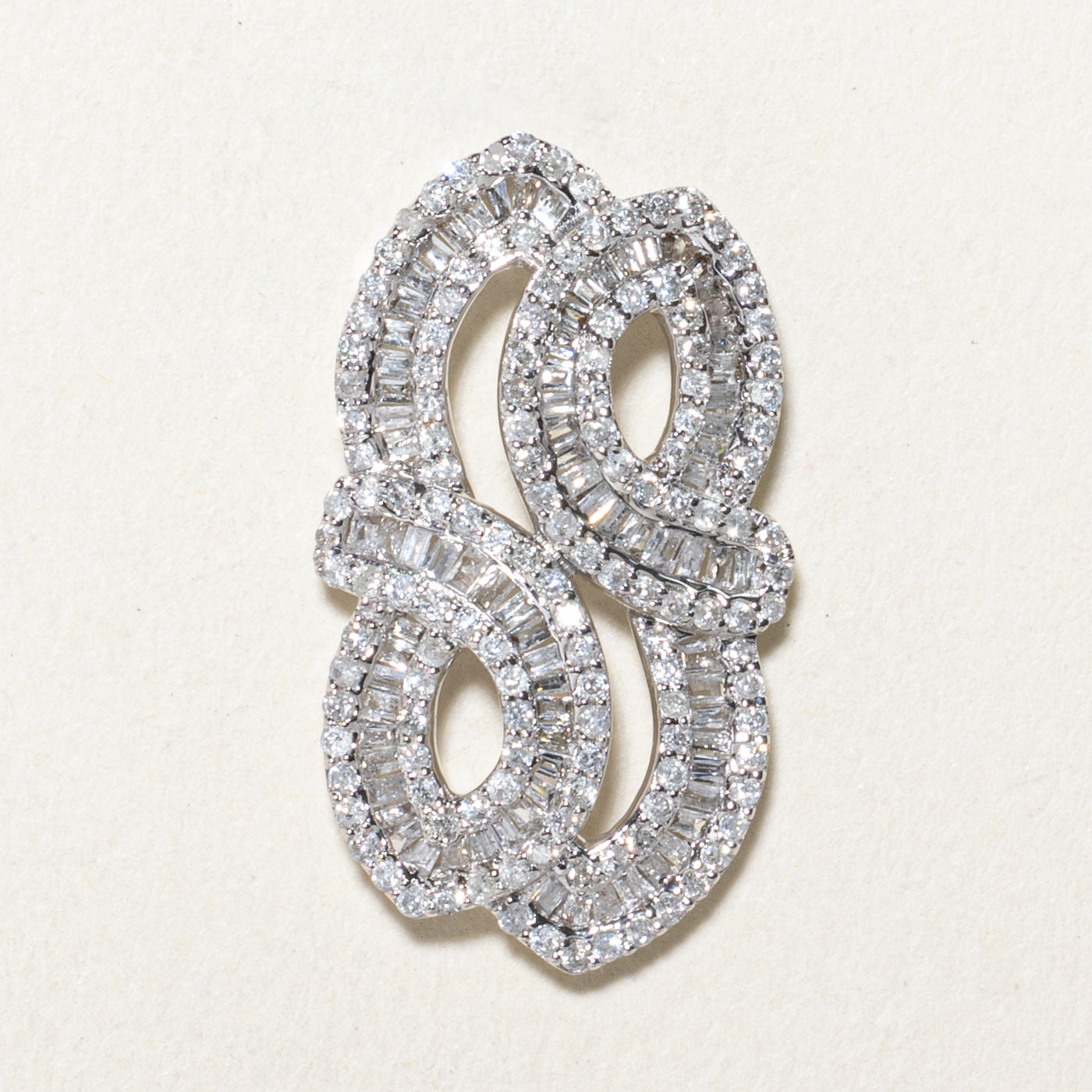 Diamond Double Cross Over Pendant | 0.85ctw
