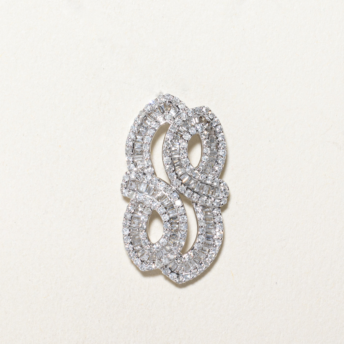 Diamond Double Cross Over Pendant | 0.85ctw