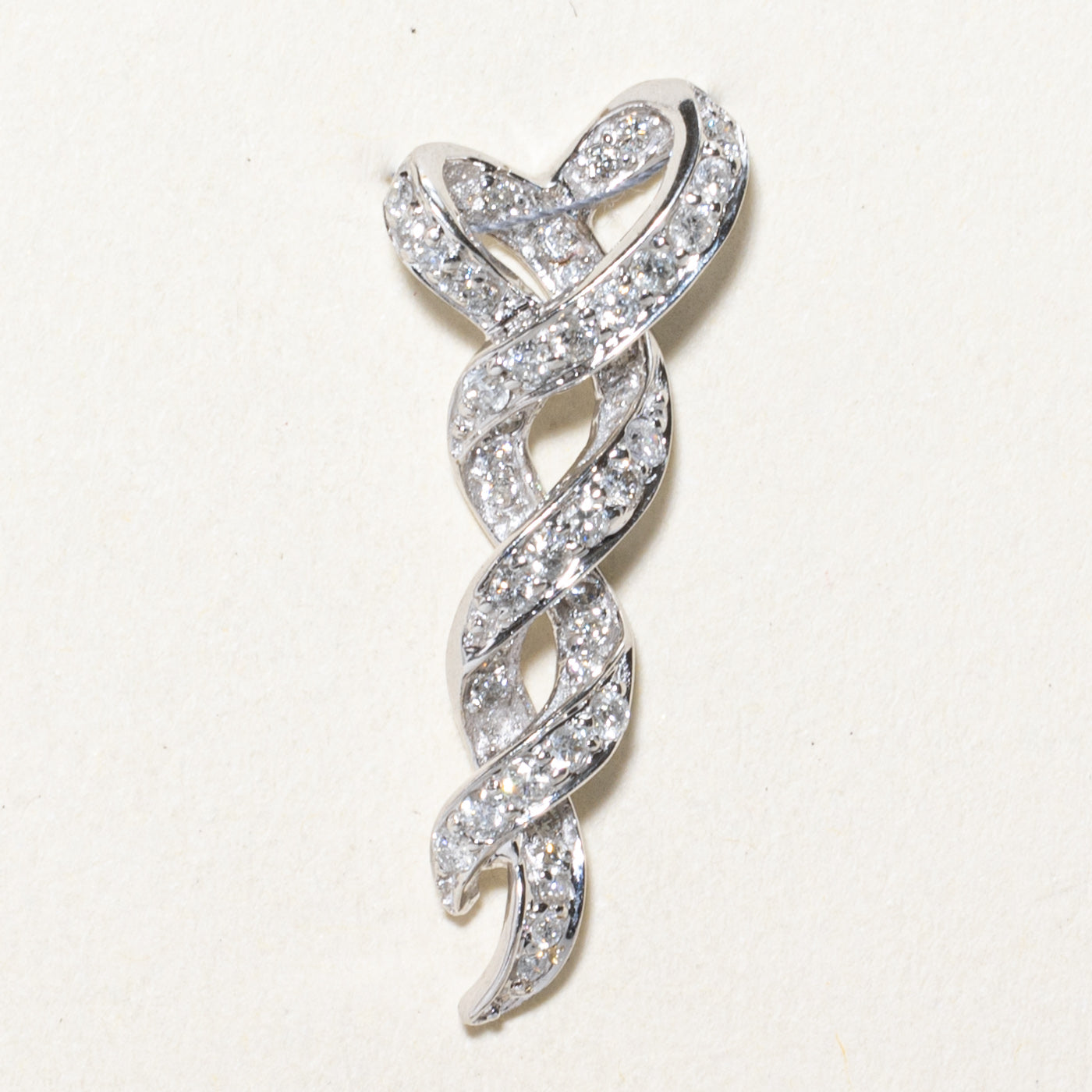 Diamond Cross Over Drop Pendant | 0.50ctw