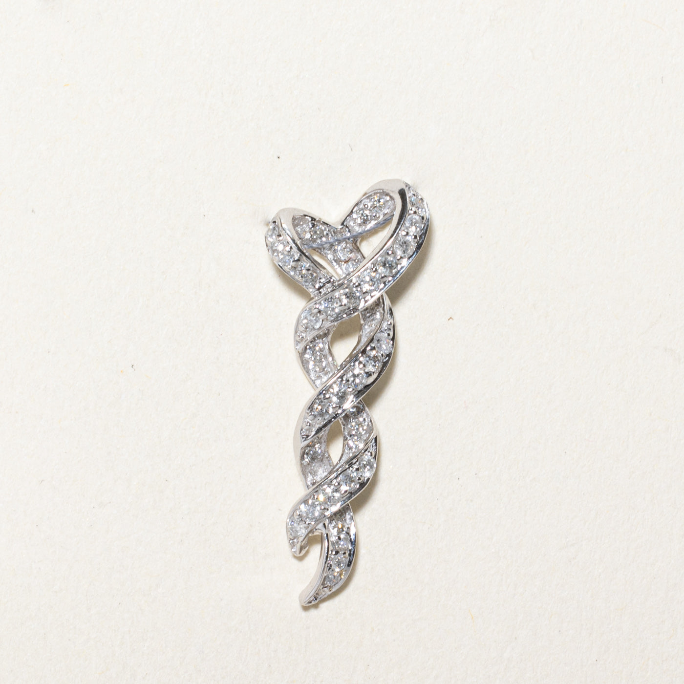 Diamond Cross Over Drop Pendant | 0.50ctw
