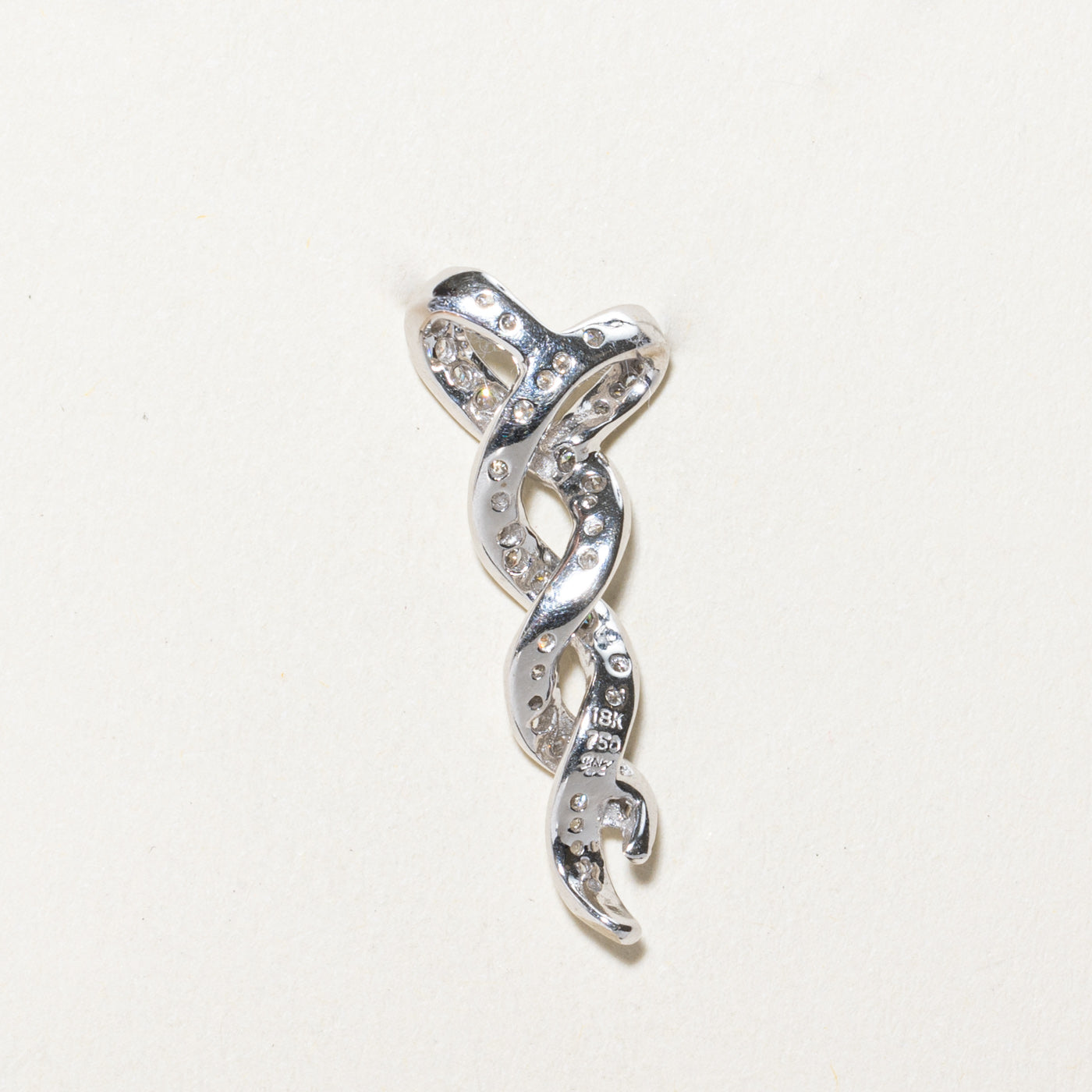 Diamond Cross Over Drop Pendant | 0.50ctw