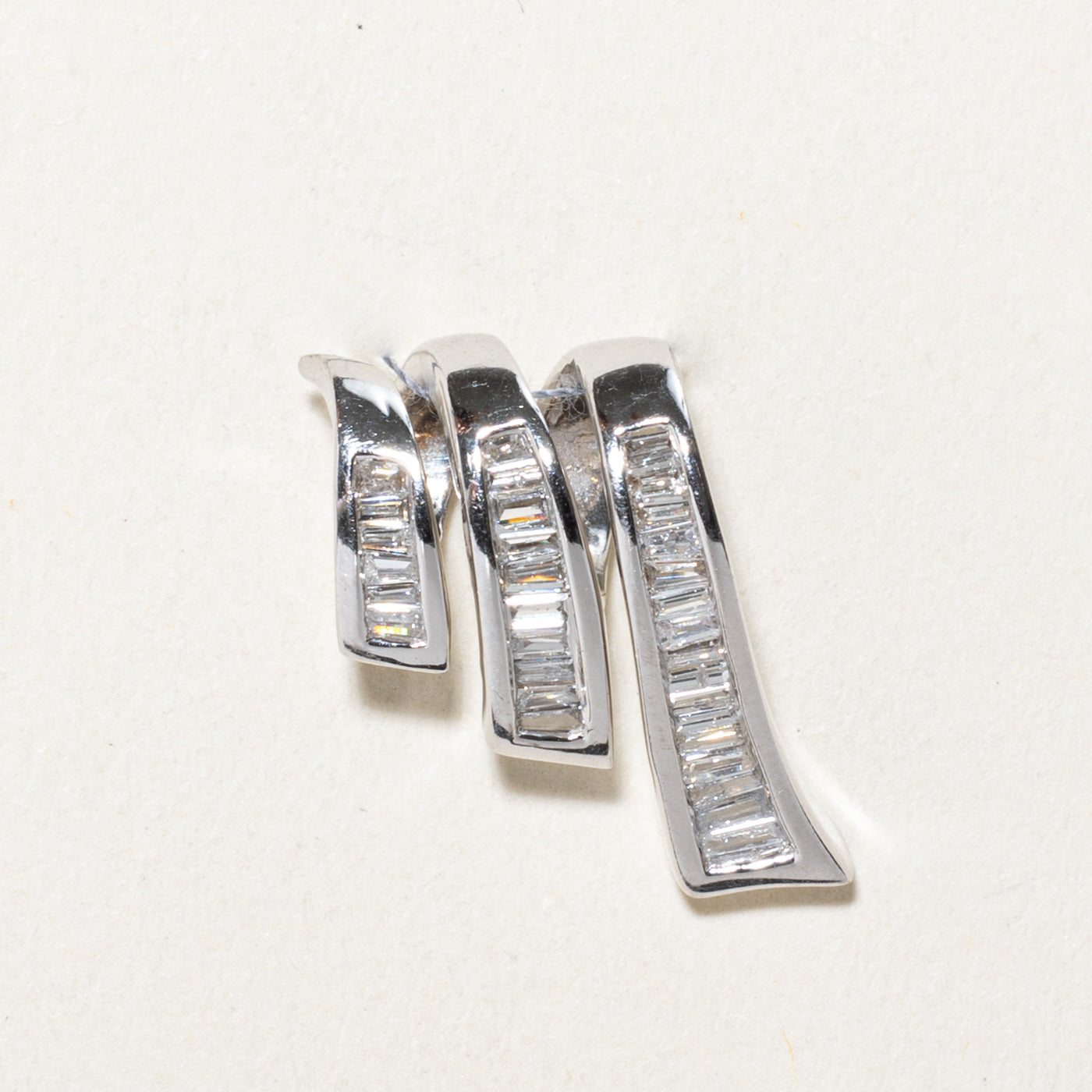 Baguette Cut Diamond Looped Pendant | 0.38ctw