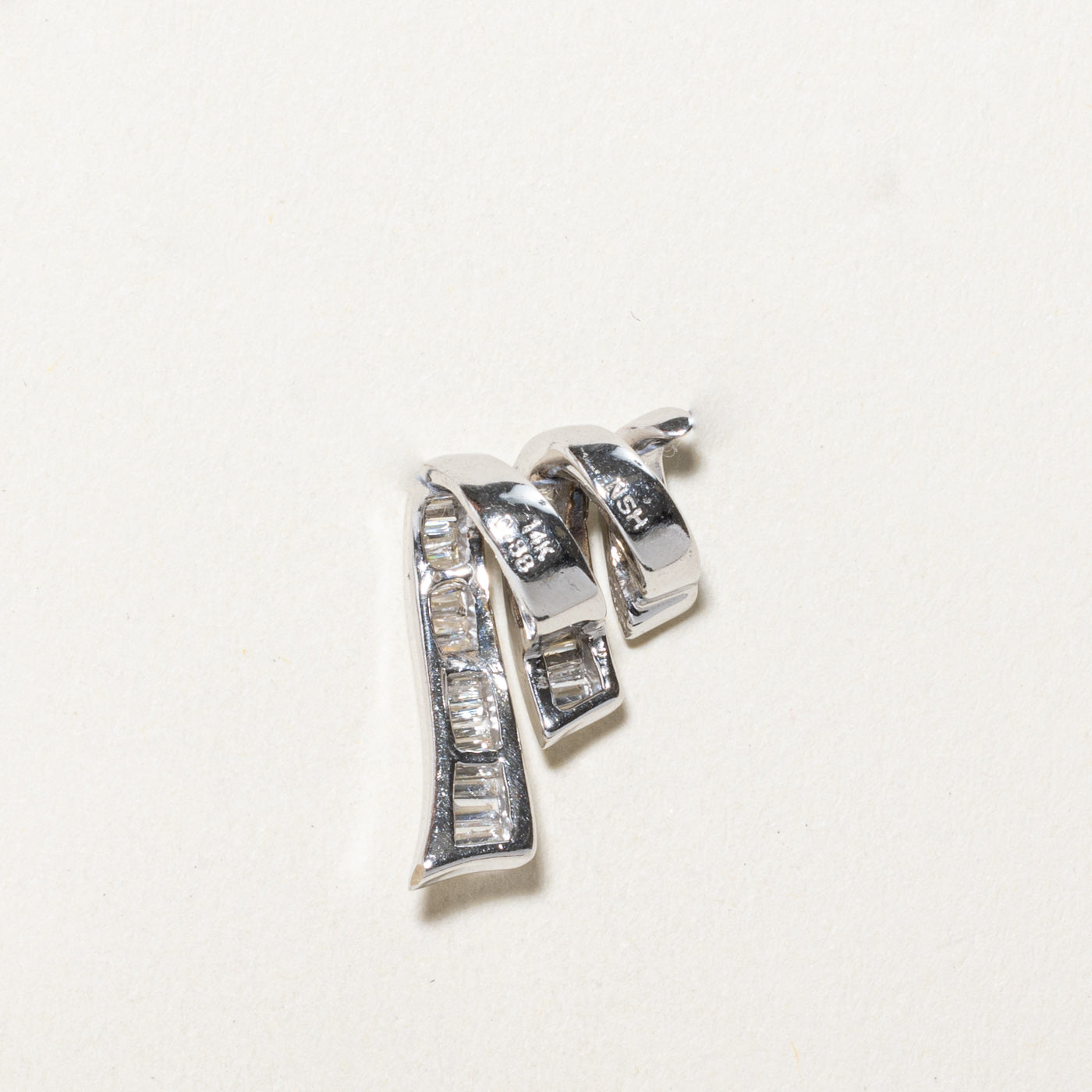 Baguette Cut Diamond Looped Pendant | 0.38ctw