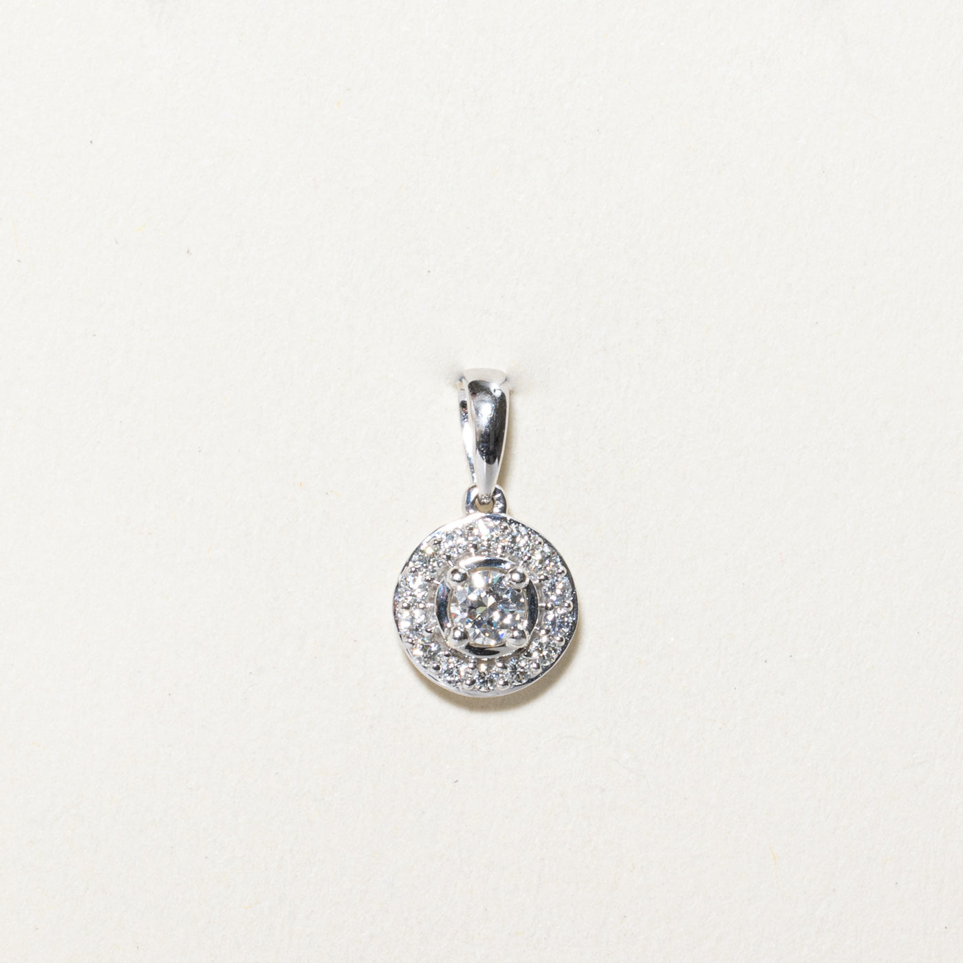 Diamond Halo Circle Pendant | 0.30ctw