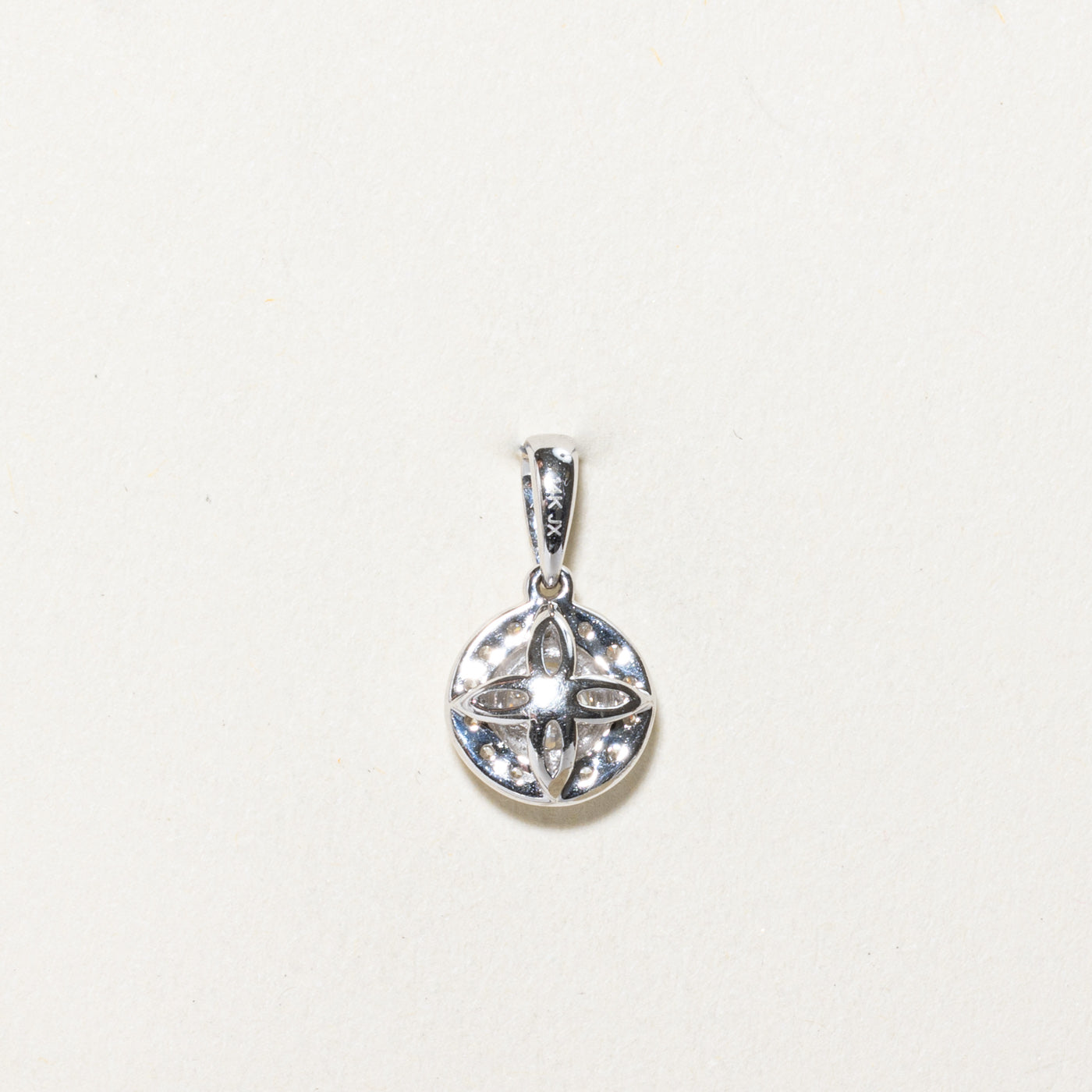 Diamond Halo Circle Pendant | 0.30ctw