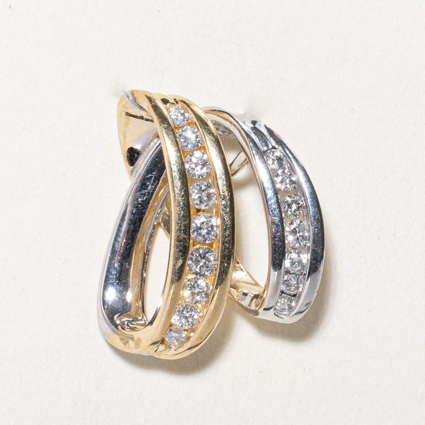 Two Tone Gold Diamond Looped Pendant | 0.50ctw