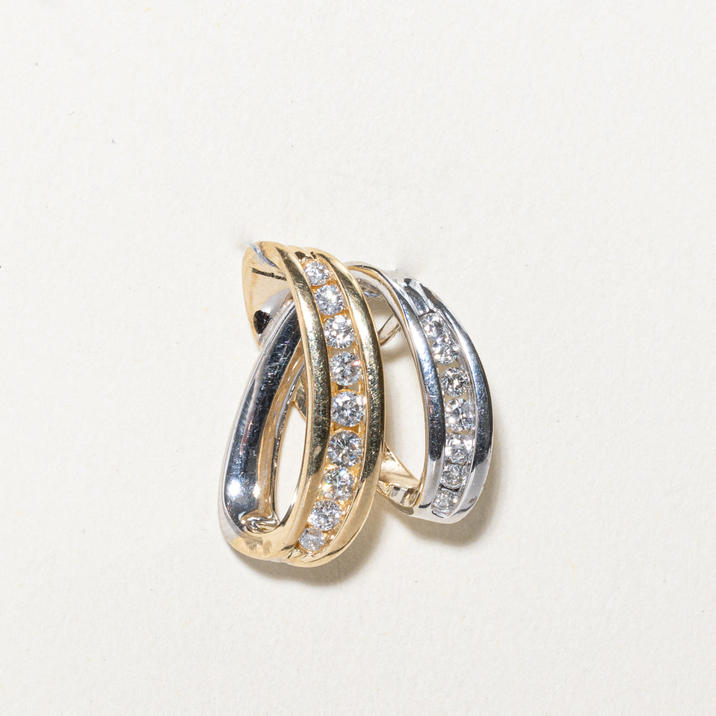 Two Tone Gold Diamond Looped Pendant | 0.50ctw