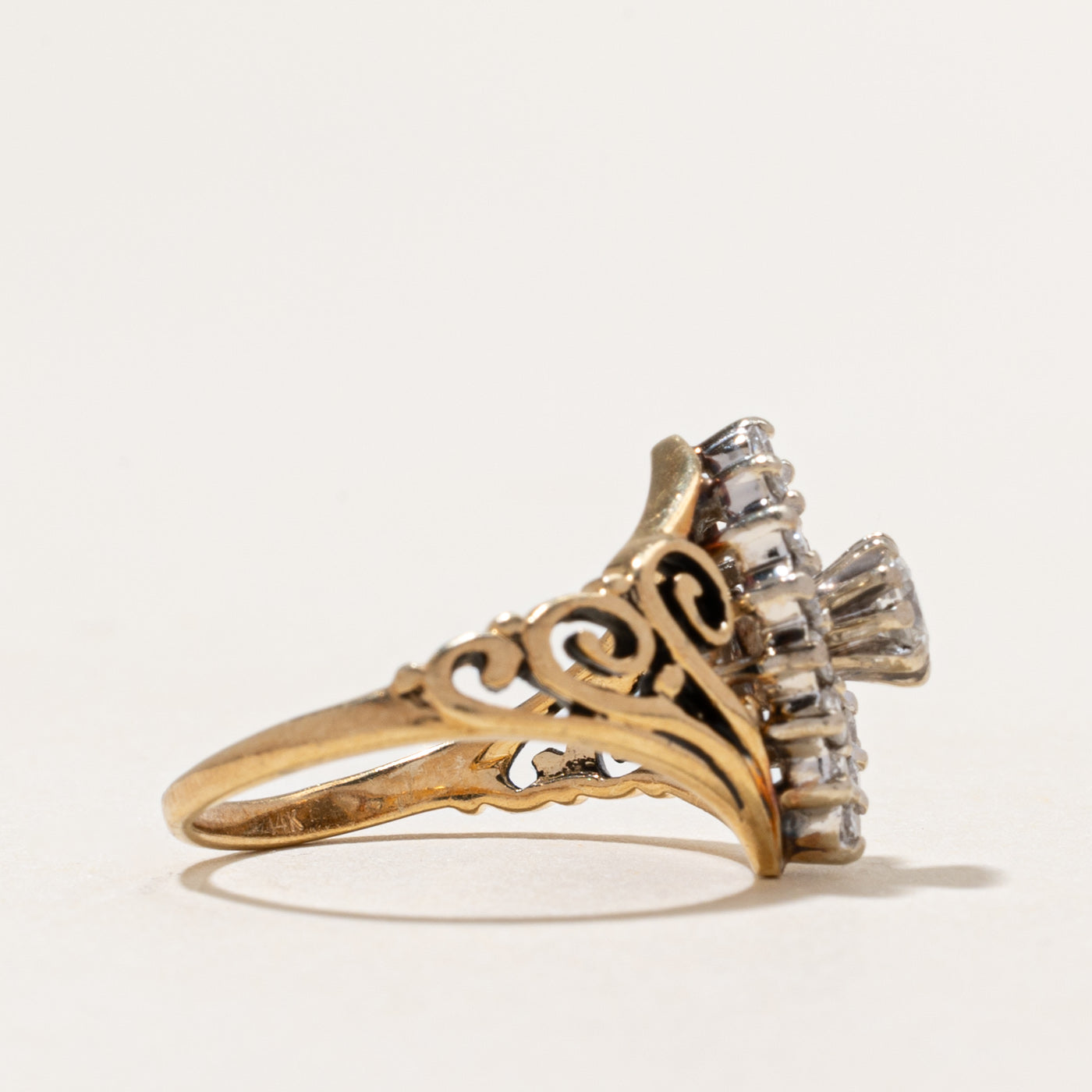 Diamond Marquise Cluster Scrollwork Ring | 0.50ctw | SZ 5.5