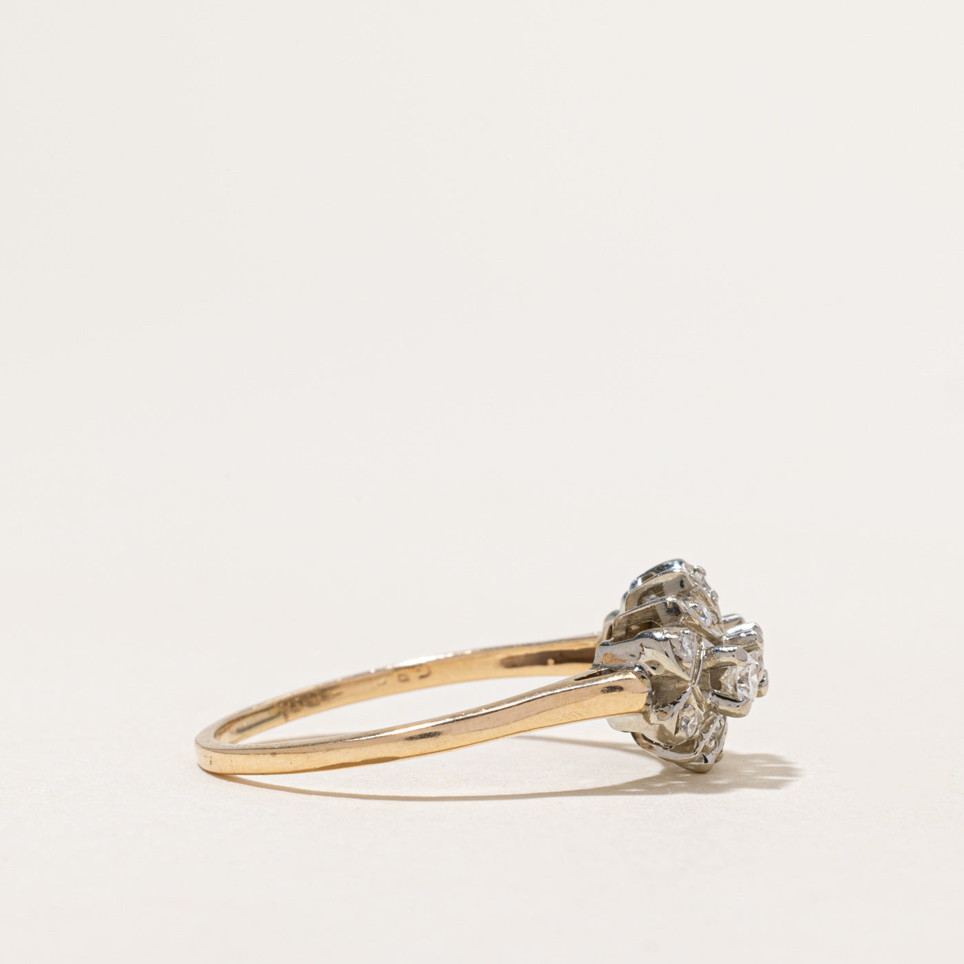 Yellow Gold Diamond Cluster Ring | 0.41ctw | SZ 10
