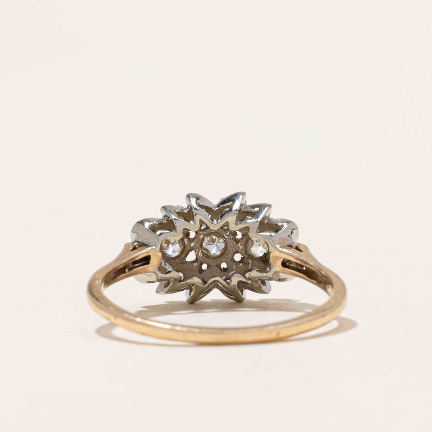Yellow Gold Diamond Cluster Ring | 0.41ctw | SZ 10