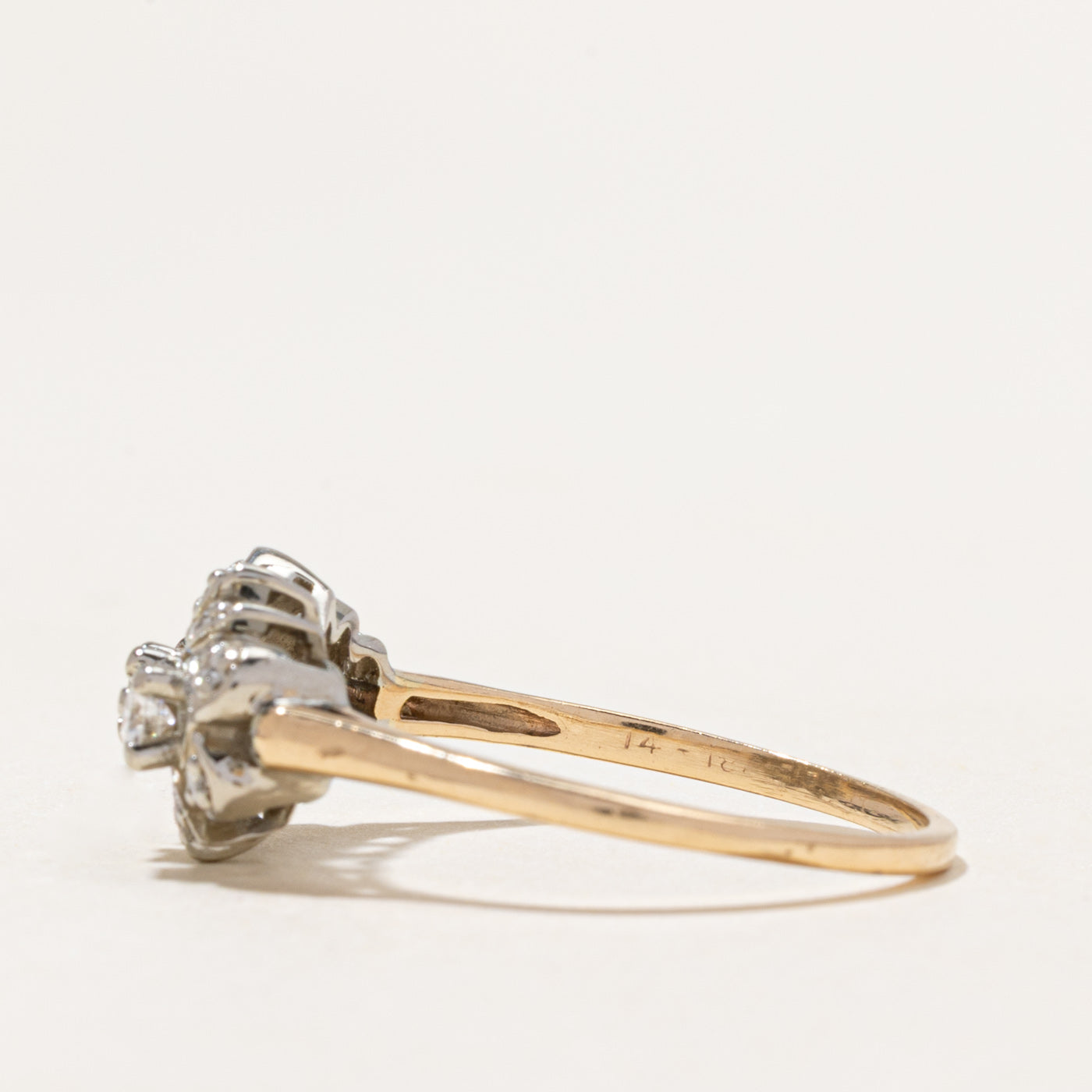 Yellow Gold Diamond Cluster Ring | 0.41ctw | SZ 10