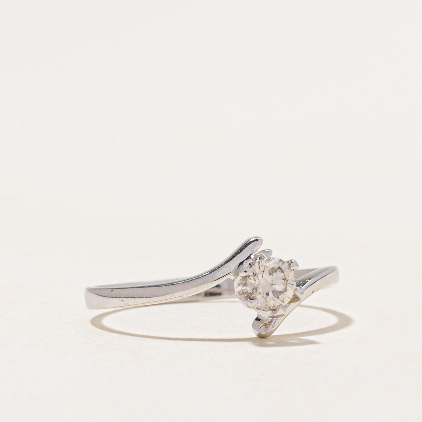 18k Solitaire Diamond Bypass Ring | 0.20ct | SZ 6