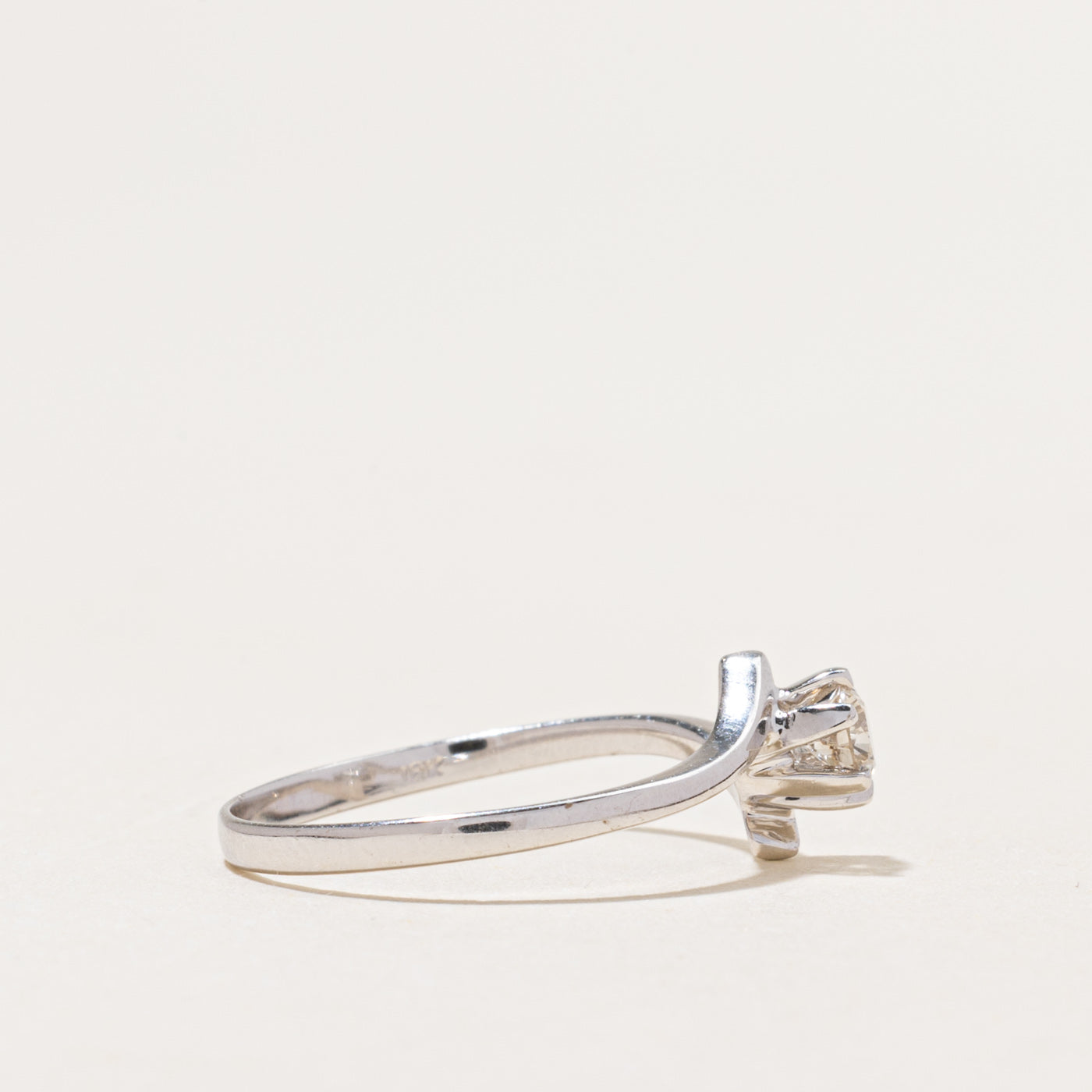18k Solitaire Diamond Bypass Ring | 0.20ct | SZ 6