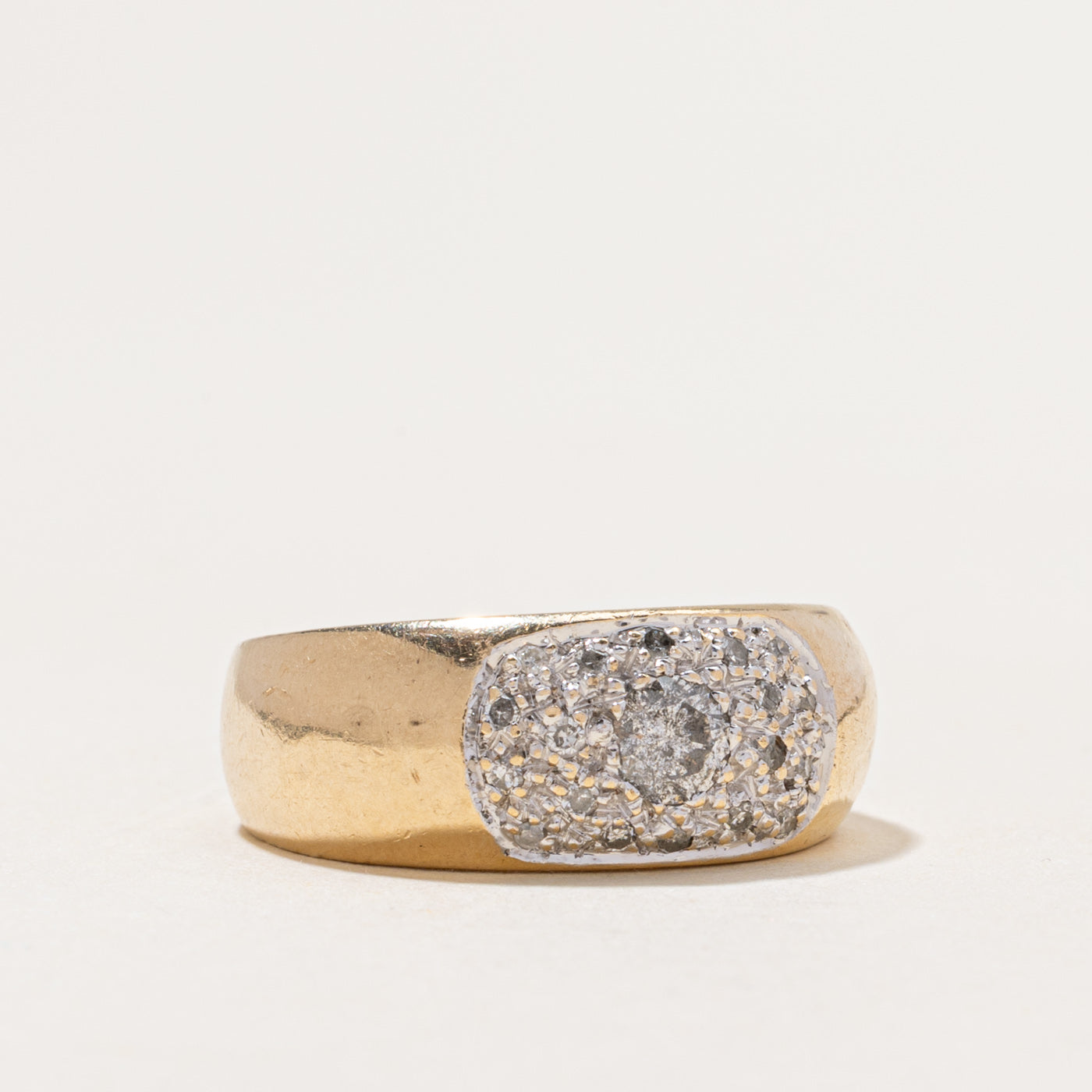 Yellow Gold Diamond Cluster Low Dome Band | 0.43ctw | SZ 7