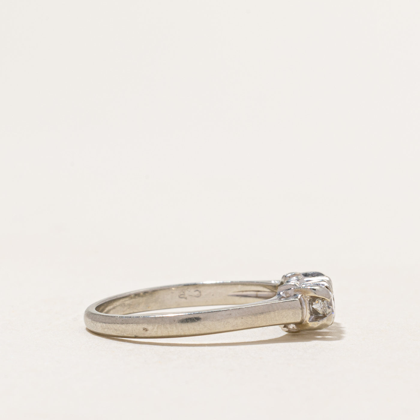 18k White Gold Three Stone Diamond Ring | 0.30ctw | SZ 6