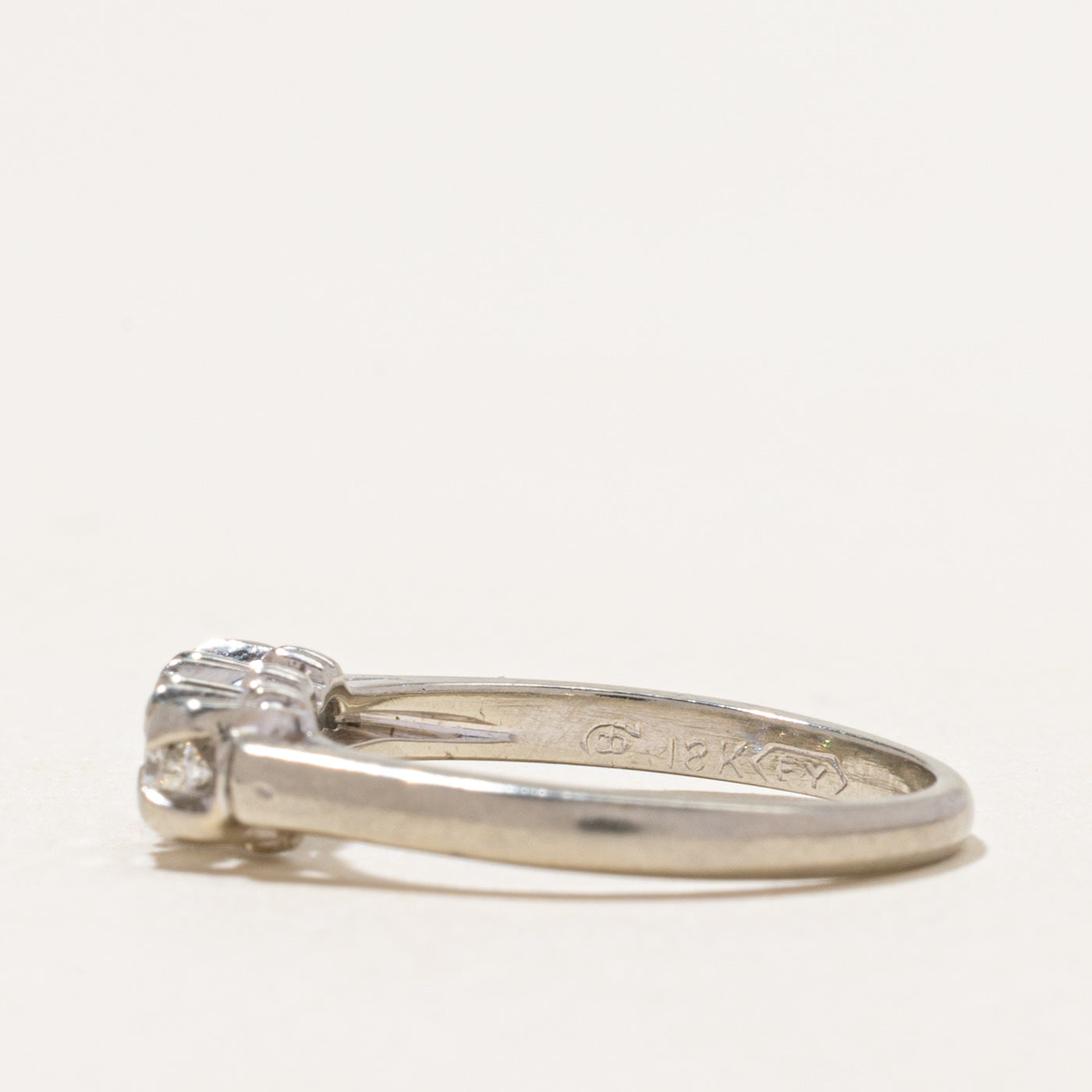 18k White Gold Three Stone Diamond Ring | 0.30ctw | SZ 6