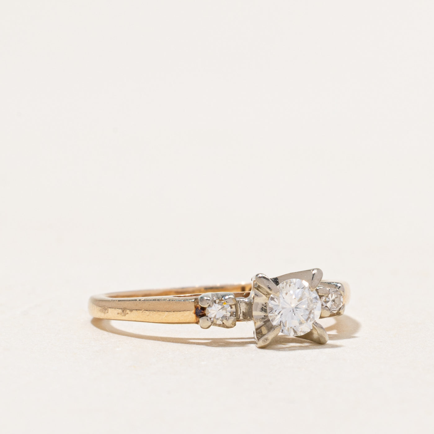 Yellow Gold Diamond Engagement Ring | 0.22ctw | SZ 3.75