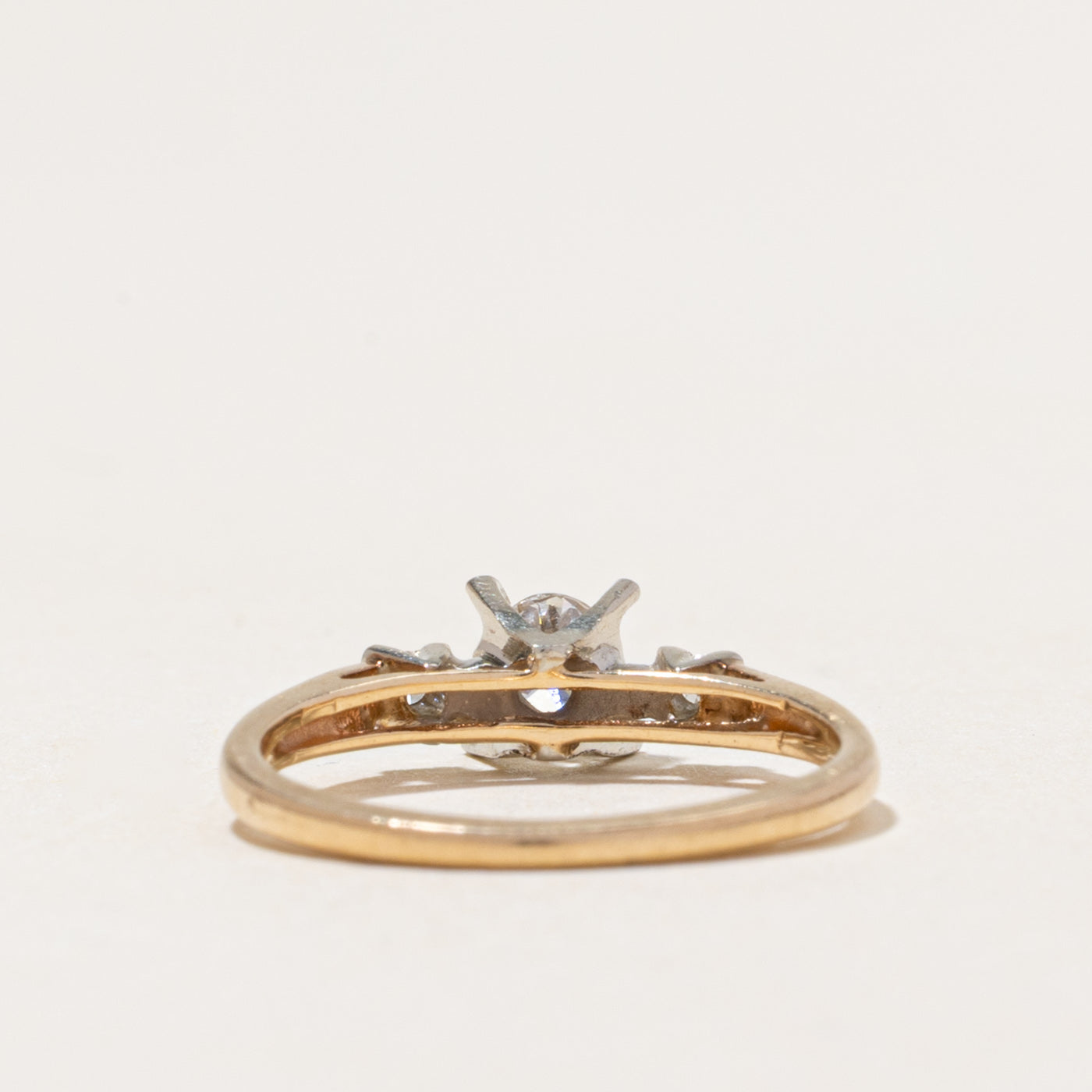 Yellow Gold Diamond Engagement Ring | 0.22ctw | SZ 3.75