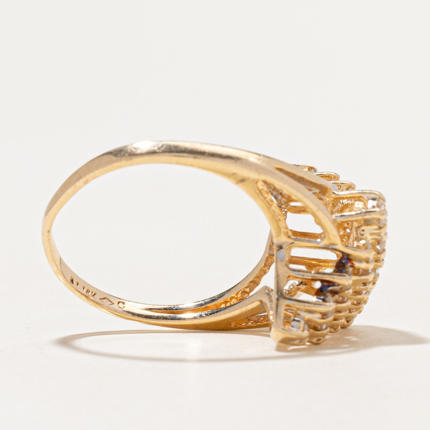 Yellow Gold Diamond Cluster Cocktail Ring | 0.71ctw | SZ 6.5