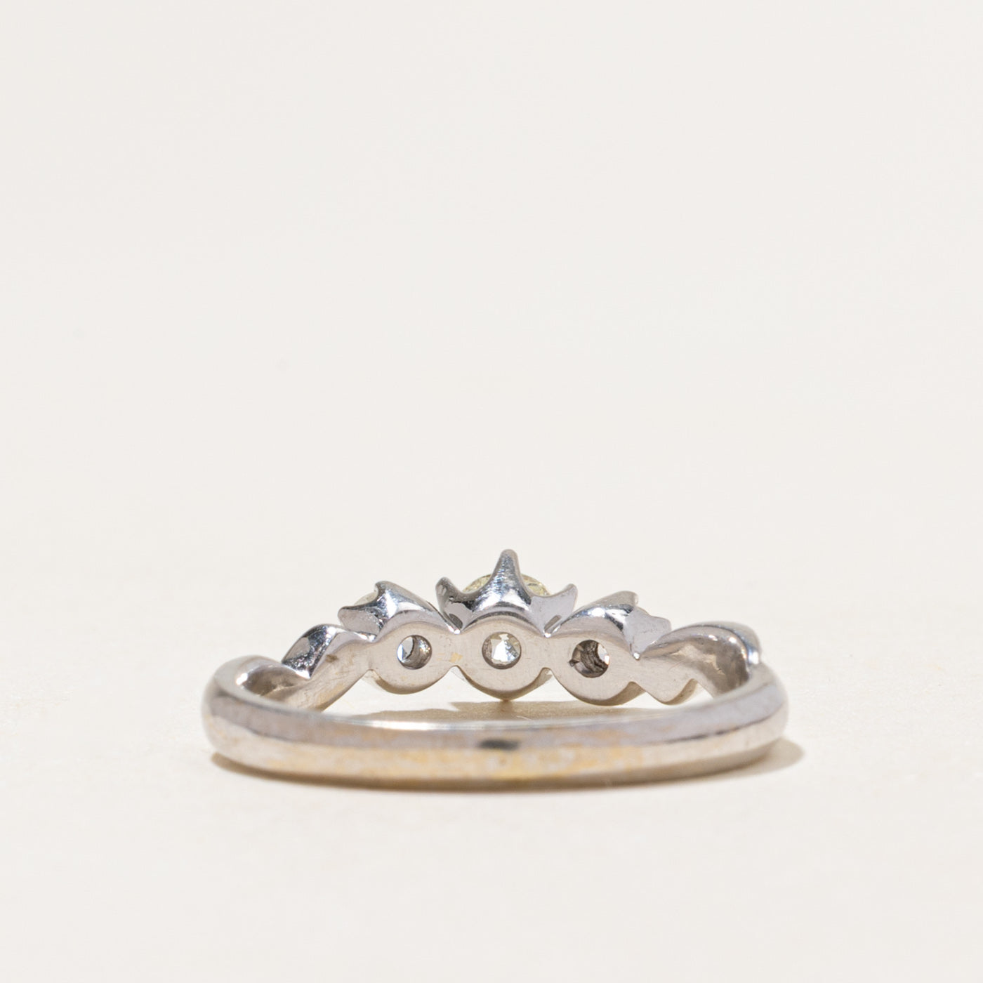 18k Three Stone Yellow & White Diamond Ring | 0.43ctw | SZ 5