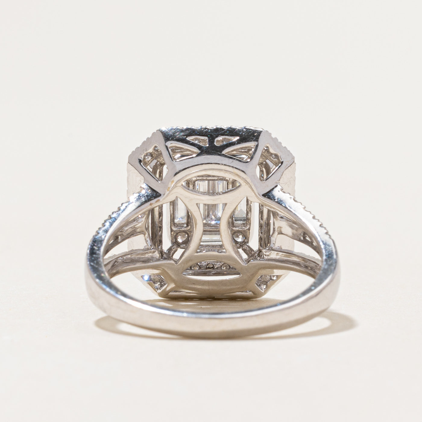18k Illusion Set Diamond Double Halo Cocktail Ring | 1.27ctw | SZ 6.5
