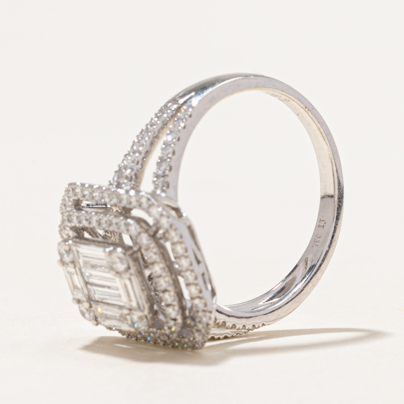 18k Illusion Set Diamond Double Halo Cocktail Ring | 1.27ctw | SZ 6.5