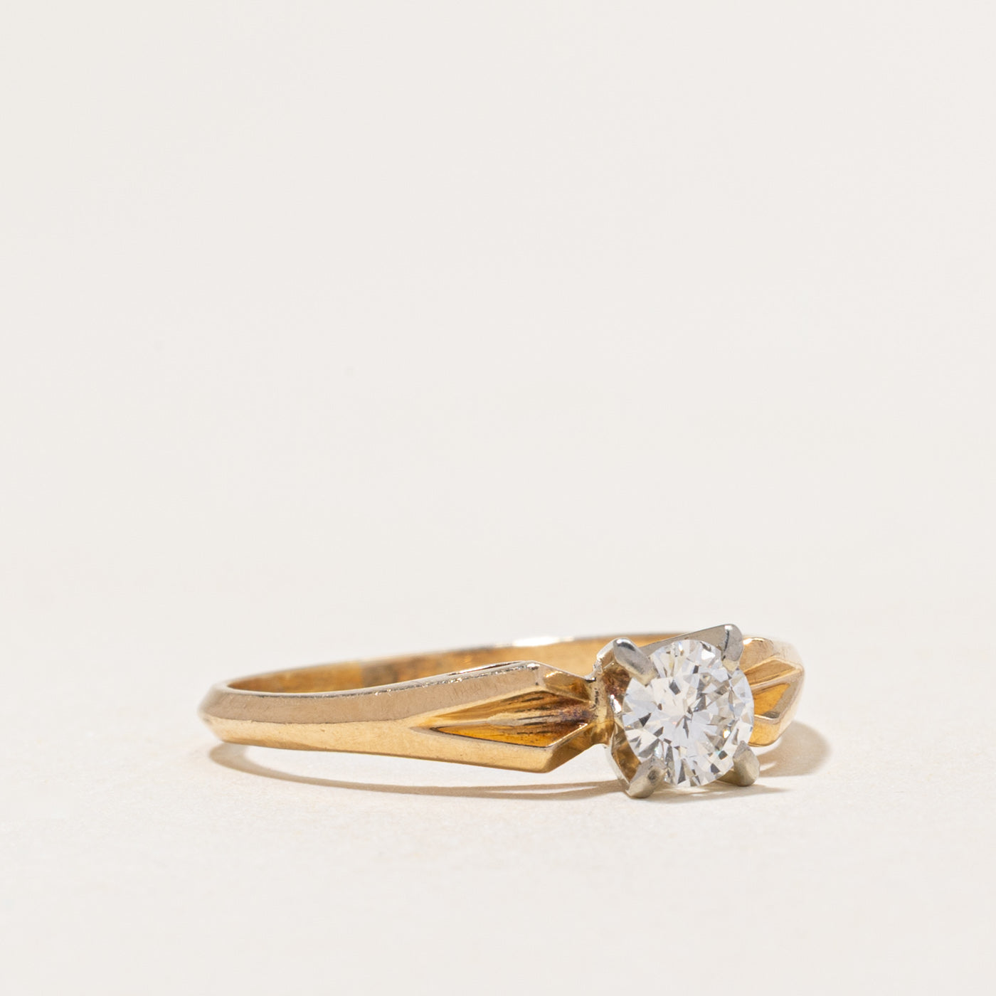 Solitaire Diamond Reverse Tapered Ring | 0.40ct | SZ 8.25