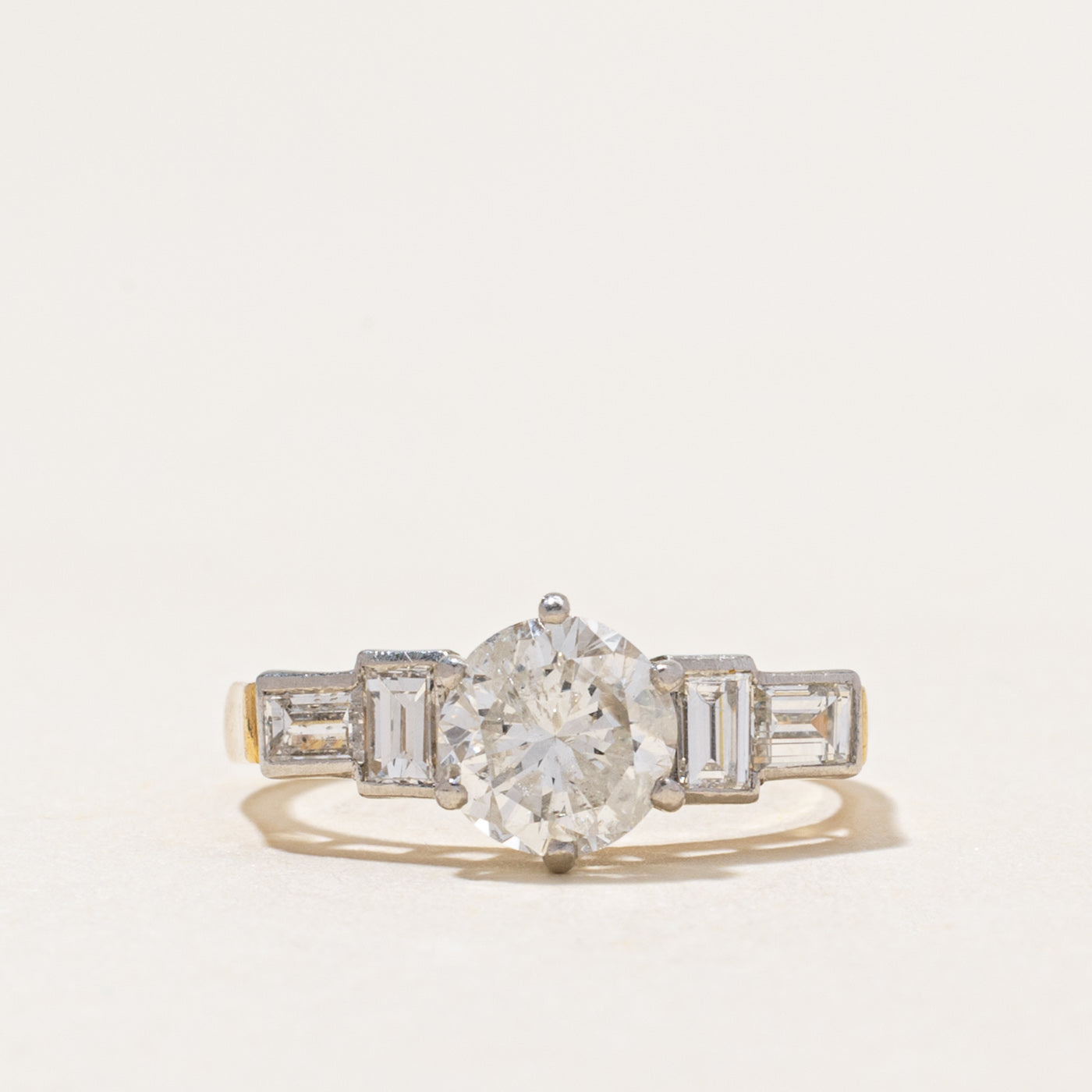 1991 London 18k Diamond Accented Engagement Ring SZ