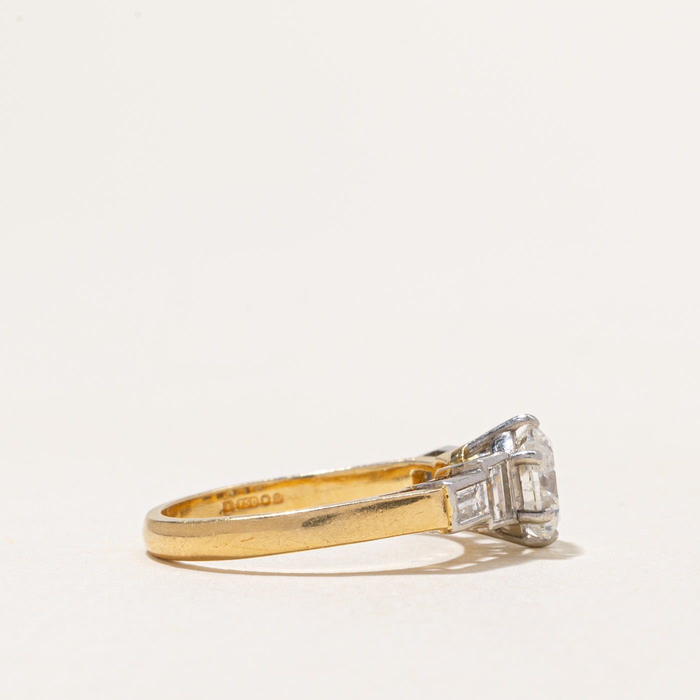 1991 London 18k Diamond Accented Engagement Ring | 1.49ctw | SZ 5