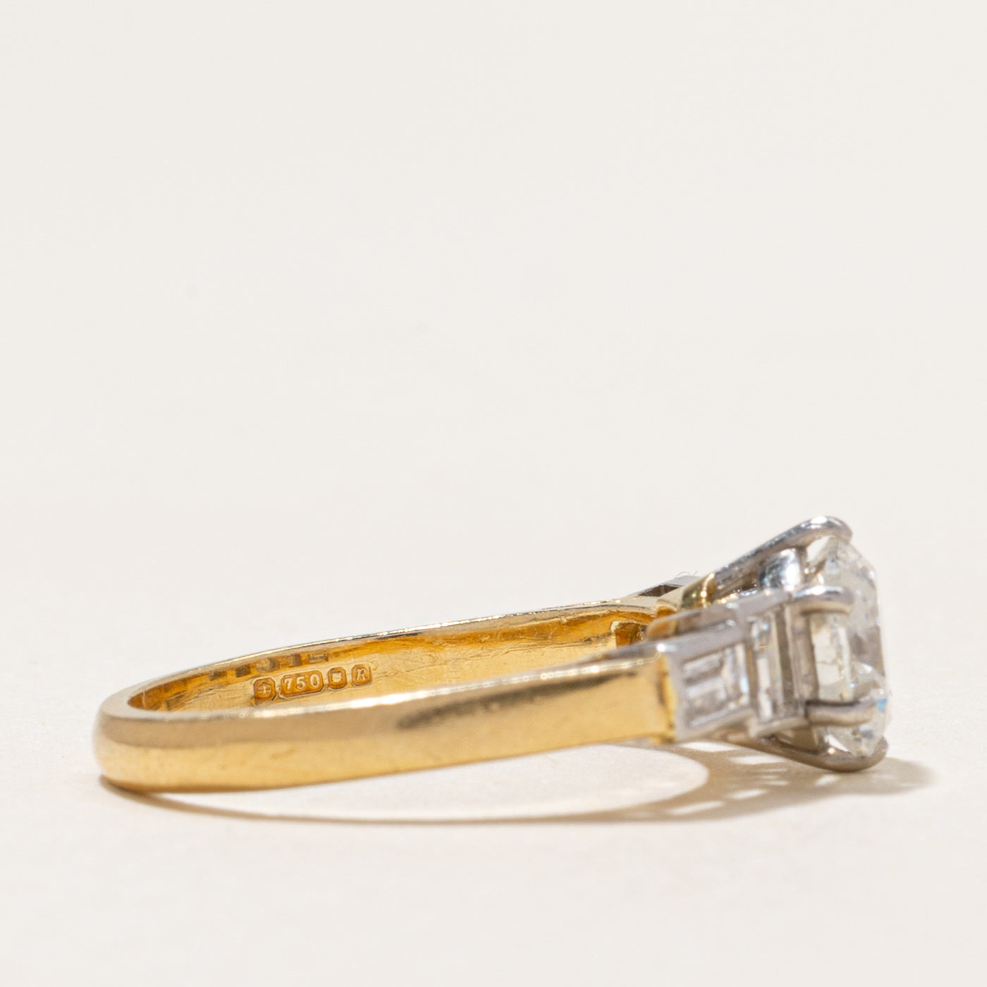 1991 London 18k Diamond Accented Engagement Ring | 1.49ctw | SZ 5