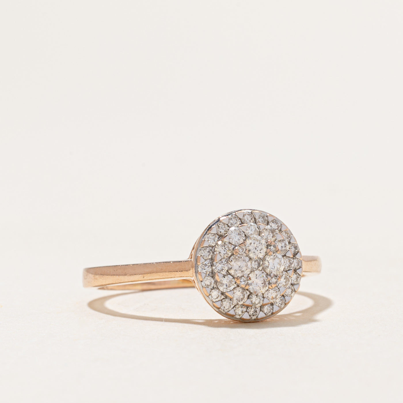 Yellow Gold Diamond Round Cluster Ring | 0.43ctw | SZ 9.25