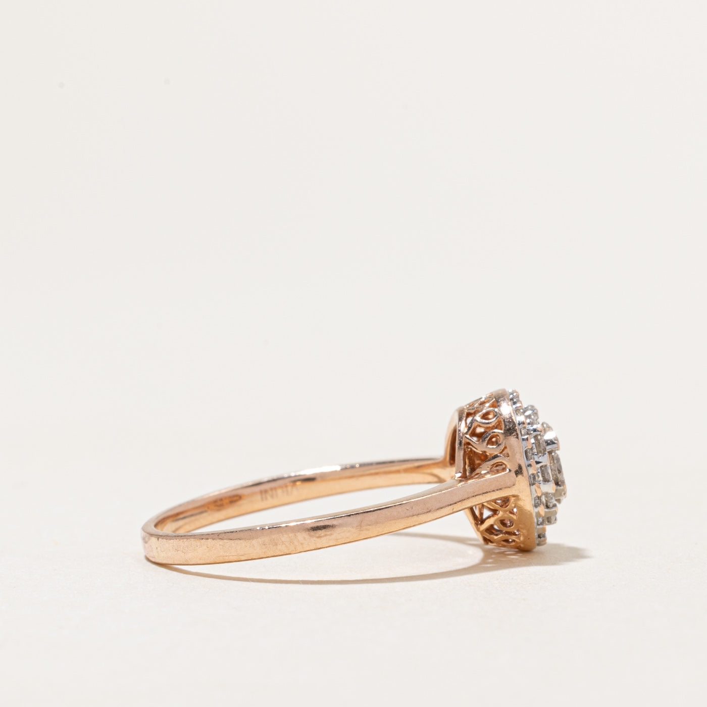 Yellow Gold Diamond Round Cluster Ring | 0.43ctw | SZ 9.25
