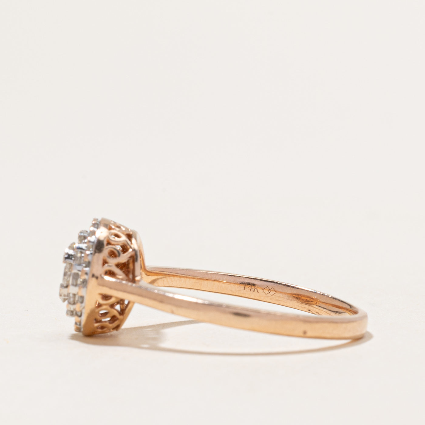 Yellow Gold Diamond Round Cluster Ring | 0.43ctw | SZ 9.25