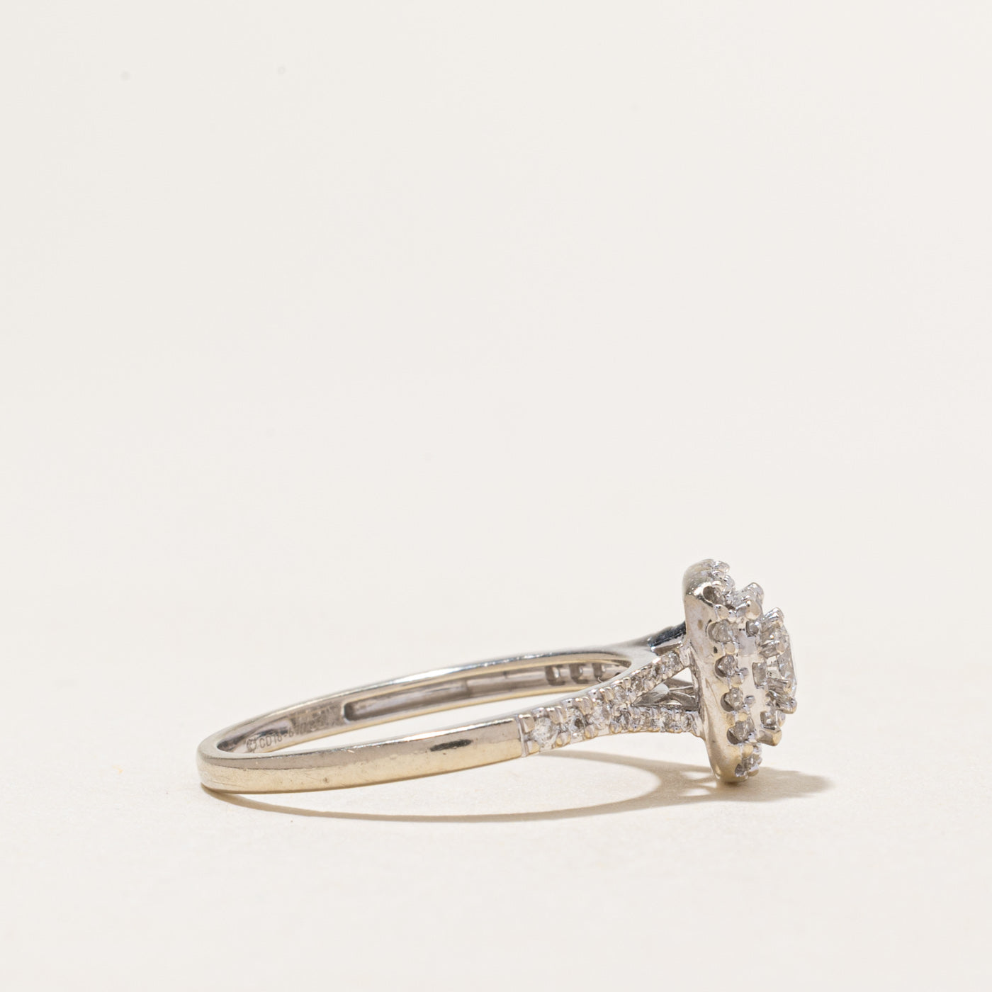 White Gold Diamond Double Halo Ring | 0.55ctw | SZ 7.25