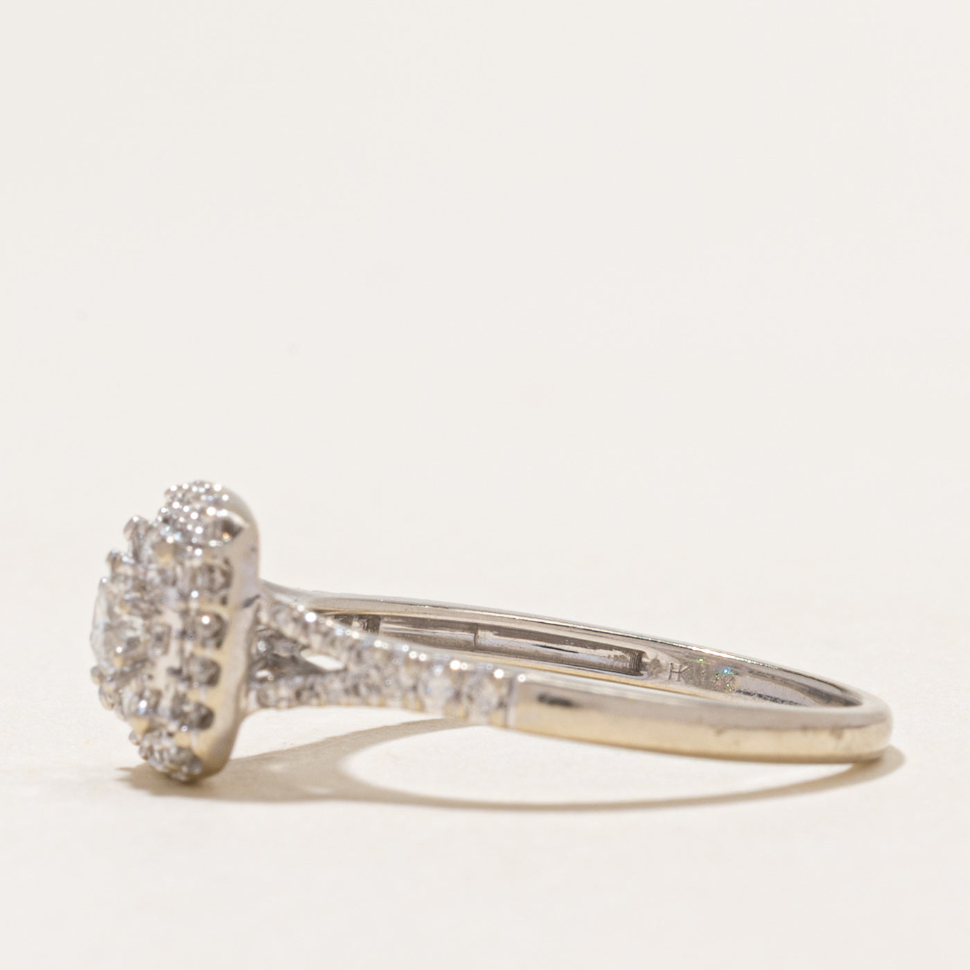 White Gold Diamond Double Halo Ring | 0.55ctw | SZ 7.25